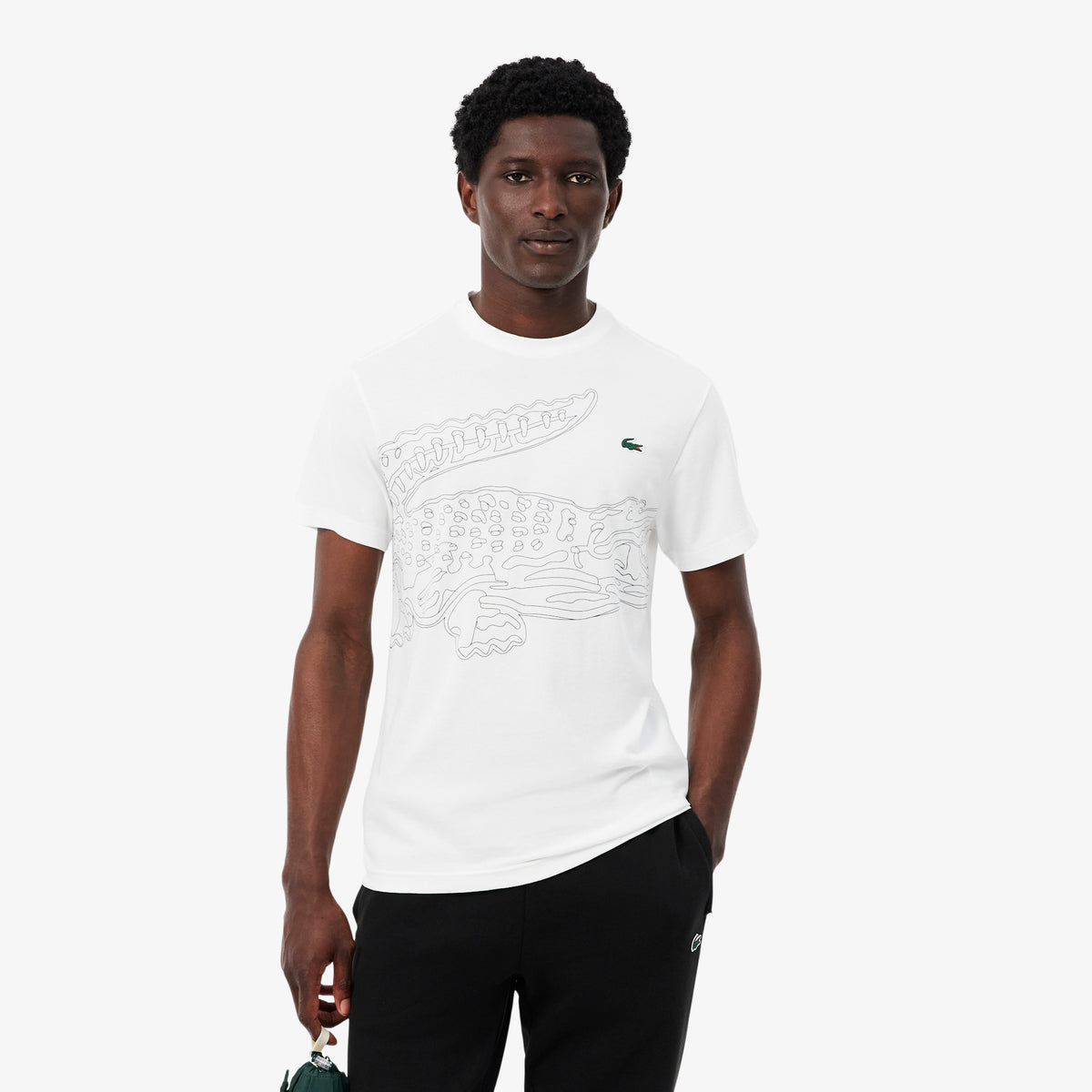 LACOSTE Ultra Dry Crocodile Print Sport T-shirt Men