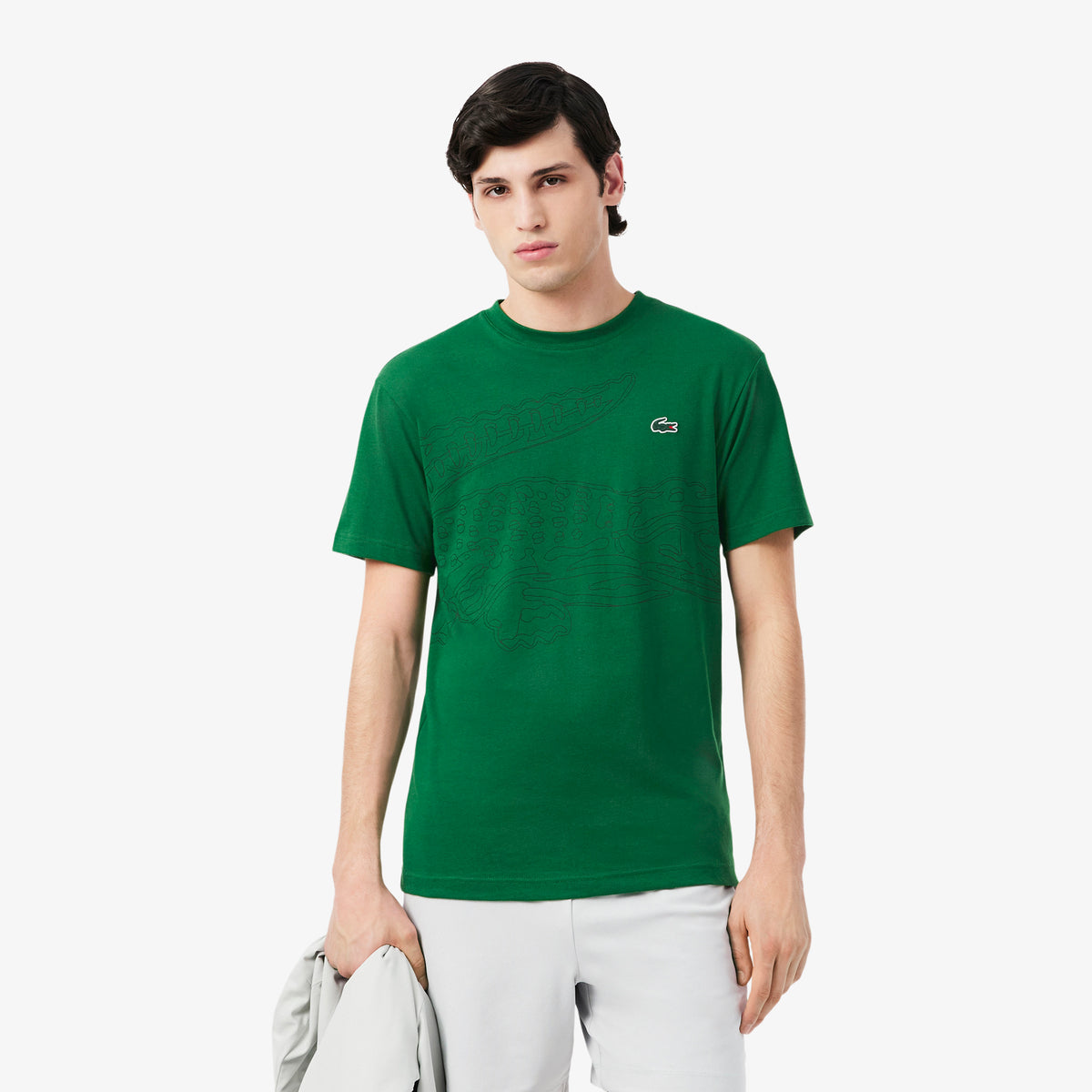 LACOSTE Ultra Dry Crocodile Print Sport T-shirt Men