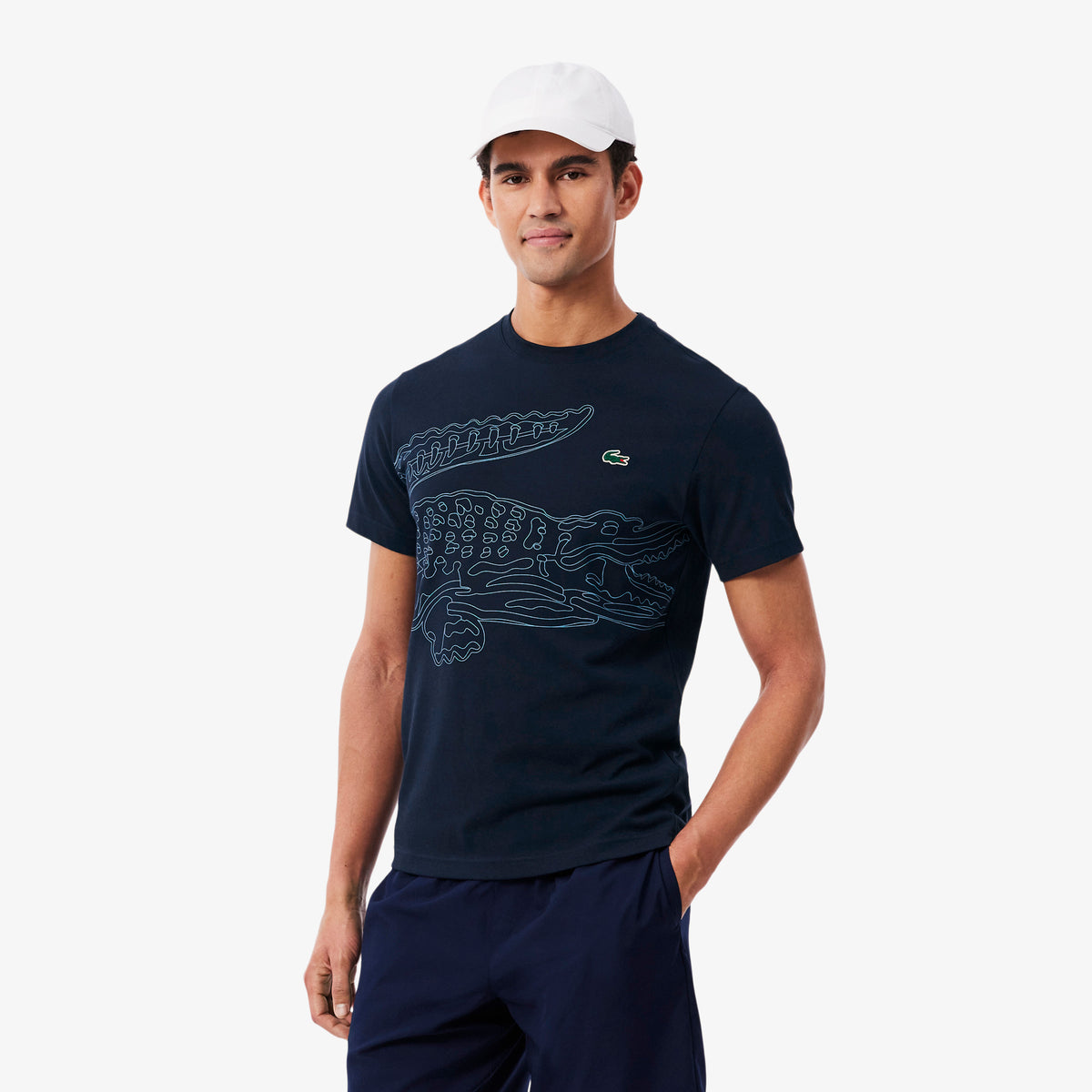 LACOSTE Ultra Dry Crocodile Print Sport T-shirt Men