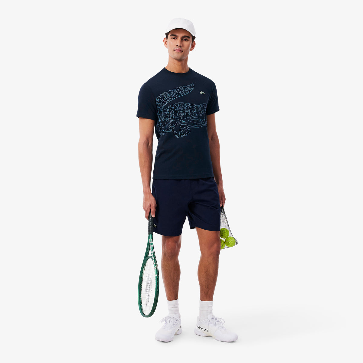 LACOSTE Ultra Dry Crocodile Print Sport T-shirt Men