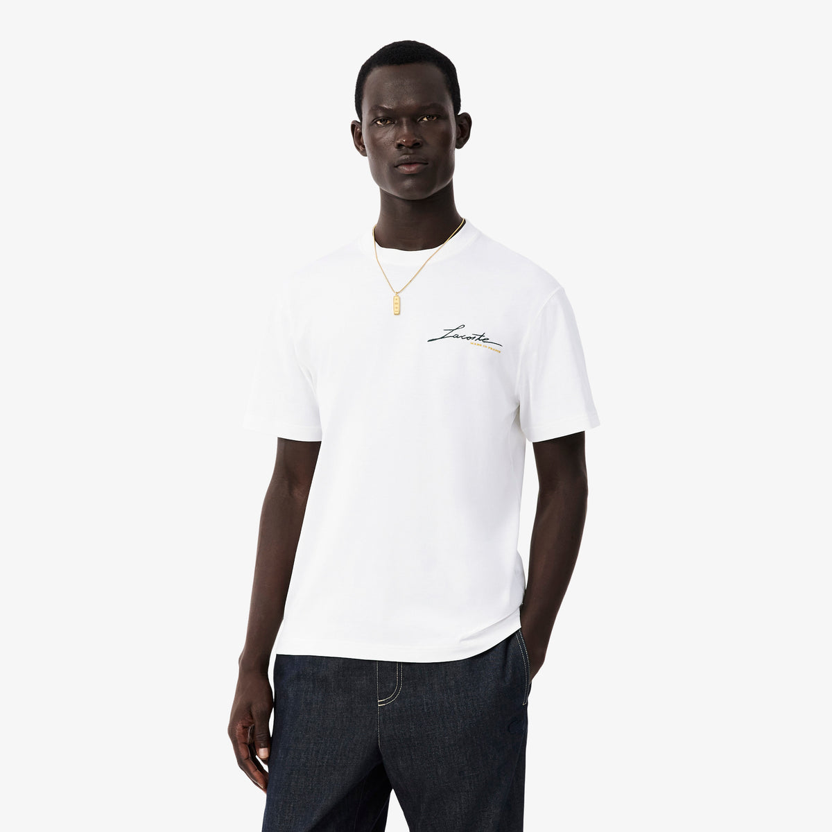 LACOSTE French Made Signature Embroidery T-shirt Men