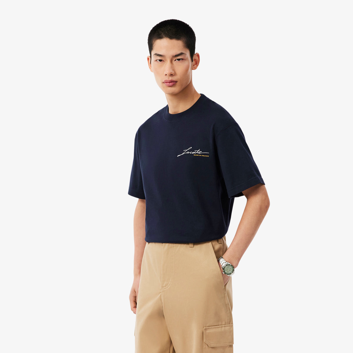LACOSTE French Made Signature Embroidery T-shirt Men
