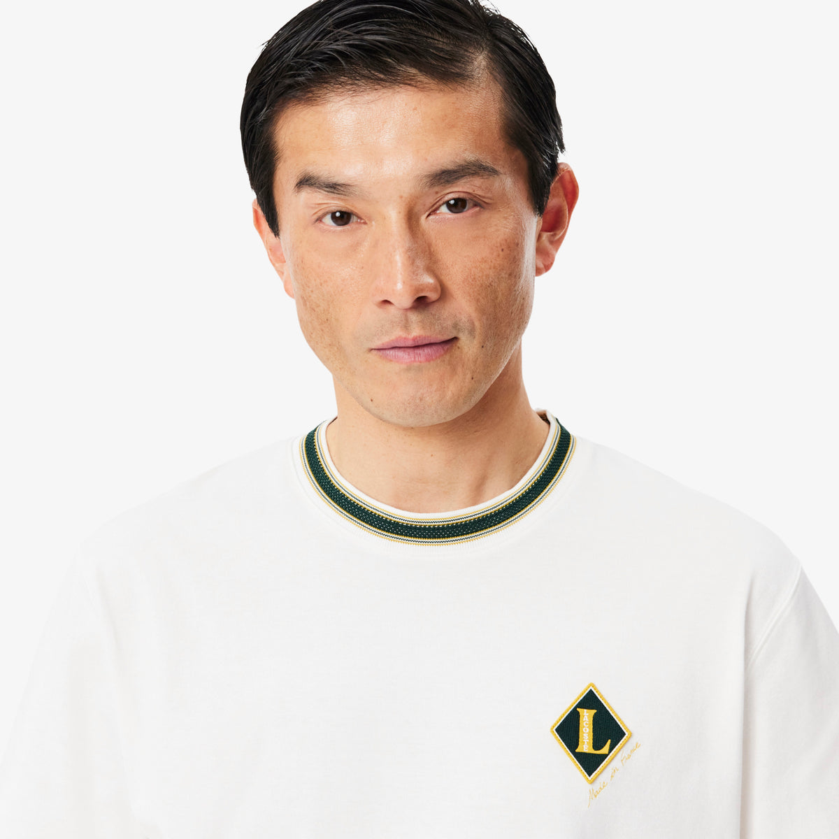 LACOSTE French Made Badge Accent Striped T-shirt Men