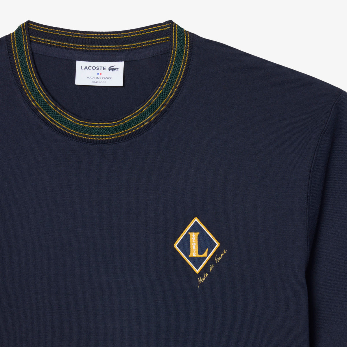 LACOSTE French Made Badge Accent Striped T-shirt Men