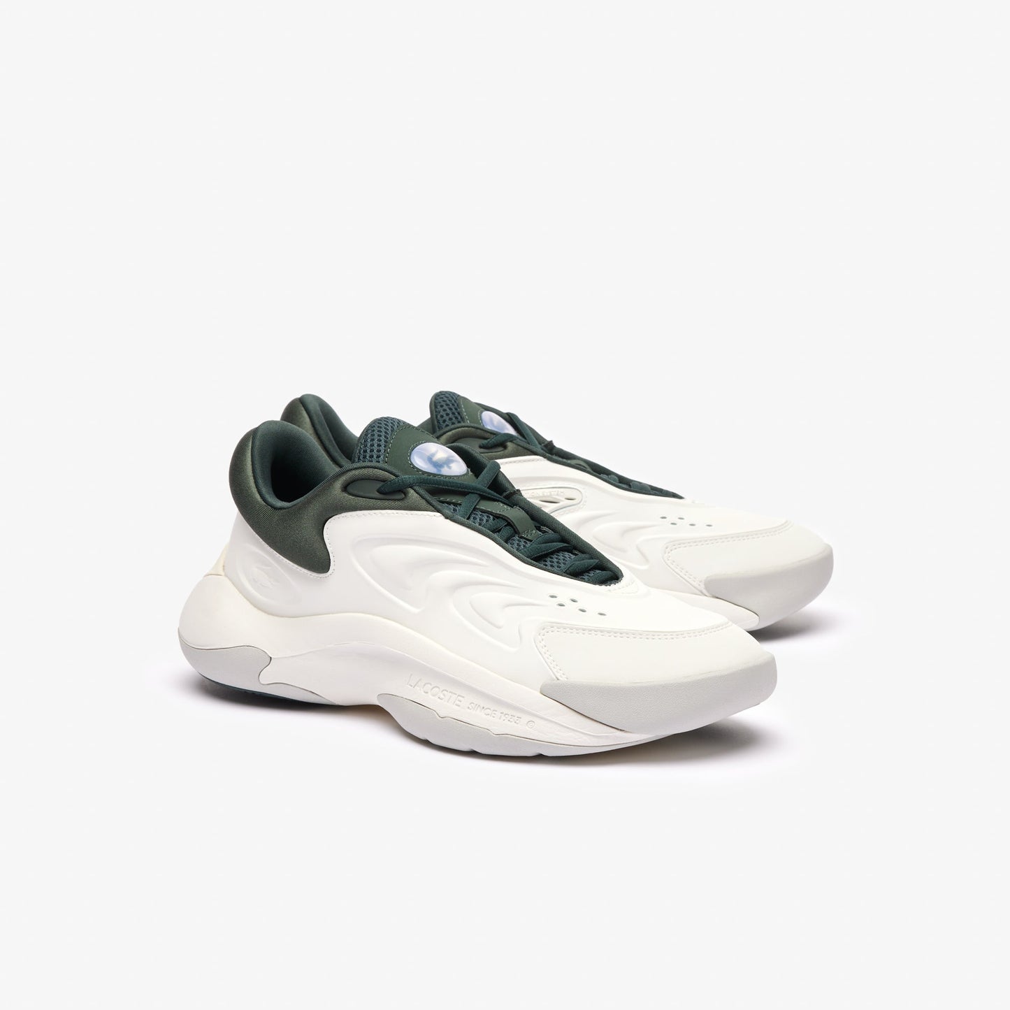 Lacoste Sport Aceline Men's Beige Sneakers - 9 / 1Y5-Off White/Dark Green - Lacoste Footwear THE MIX