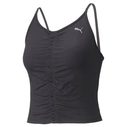 PUMA Studio Foundation Ruched Women's Training Tank Top - S / PUMA Black - PUMA Apparel THE MIX