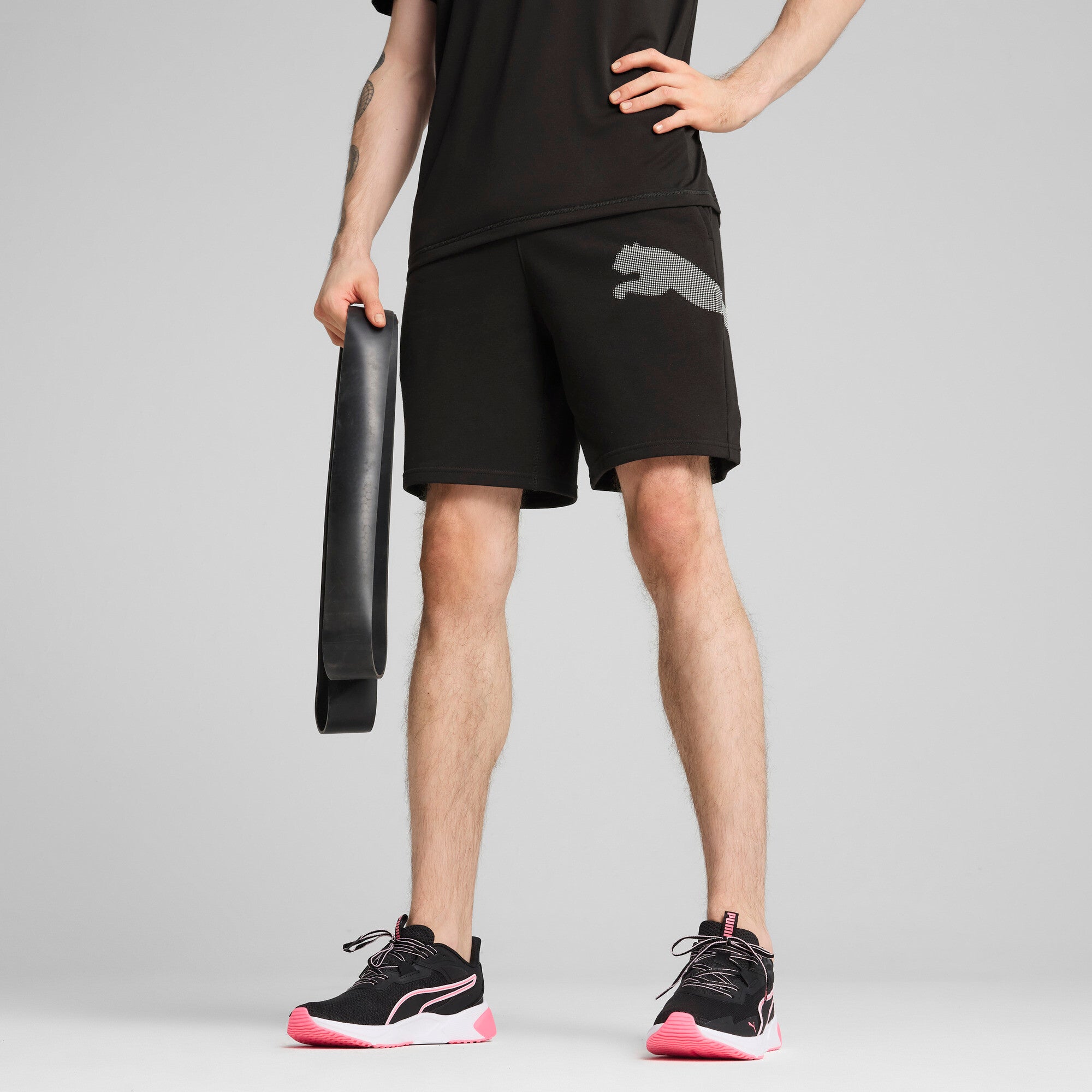 PUMA Train All Day Big Logo Men's Training 8" Knit Shorts