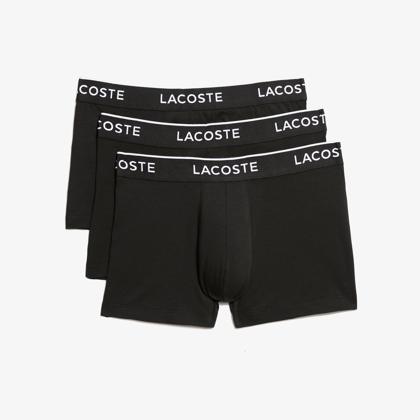 Lacoste Pack Of 3 Casual Black Trunks - 4-M / 031-Black - Lacoste Apparel THE MIX