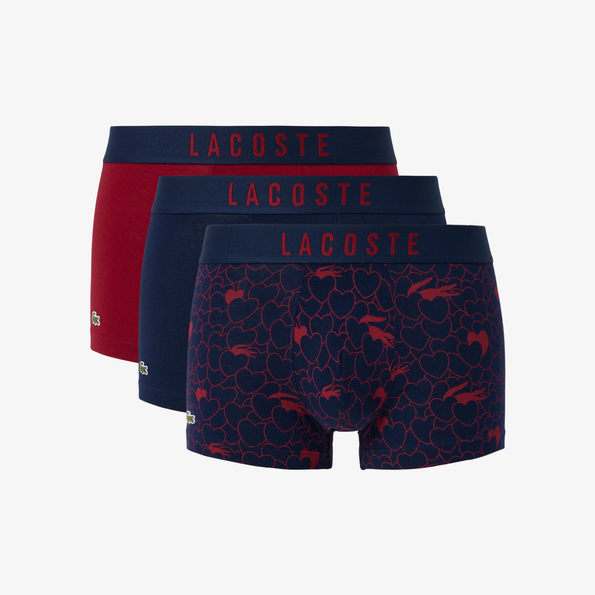 LACOSTE 3-Pack Valentines Edition Trunks