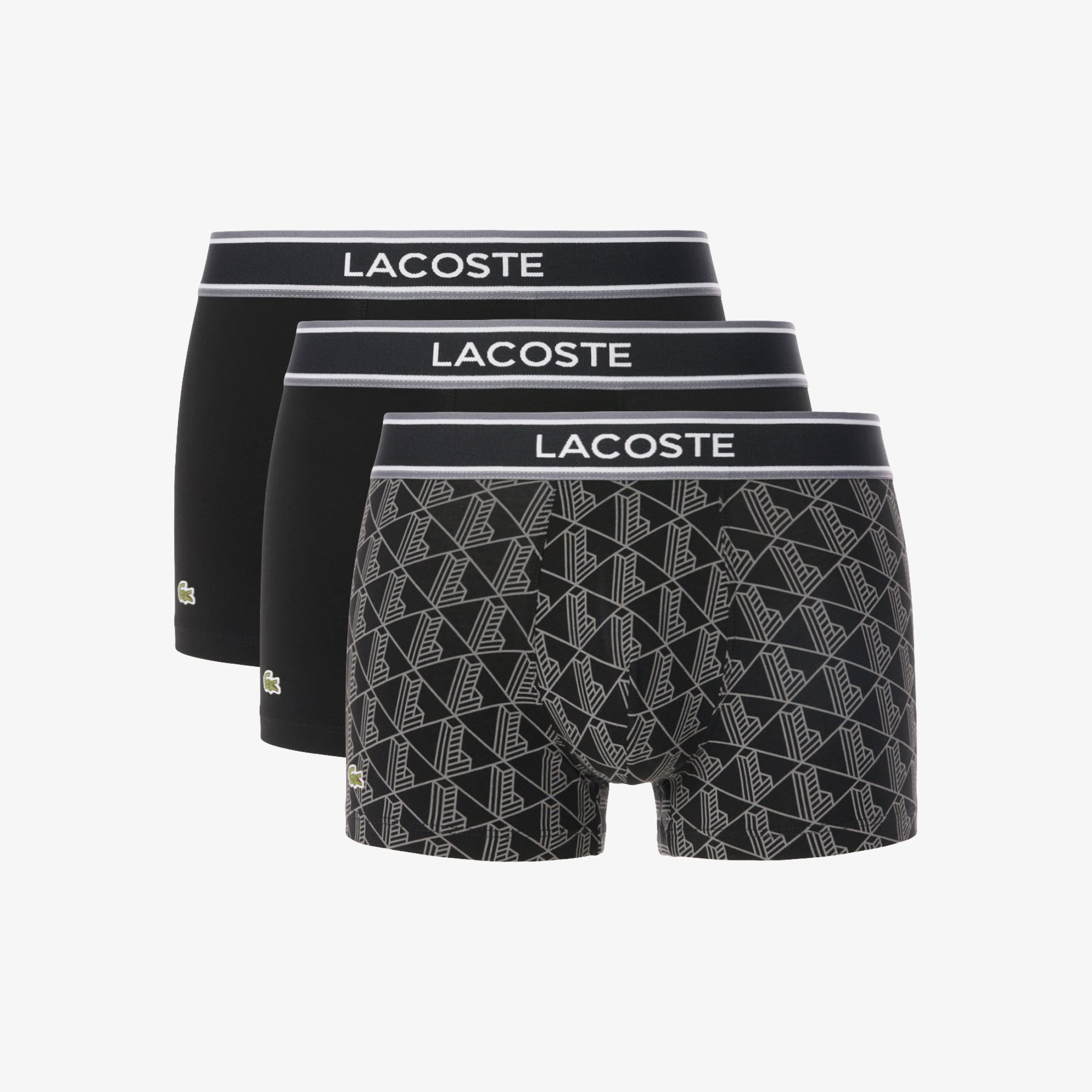 LACOSTE Men's 3-Pack Monogram Trunks