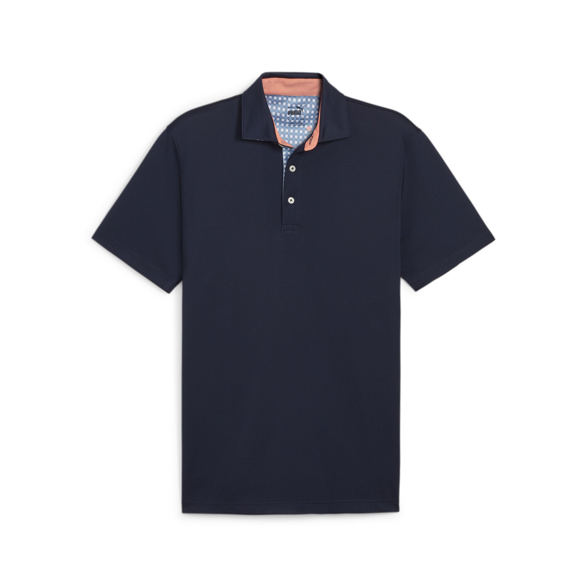 Pique Gingham Solid Polo - L / Deep Navy - PUMA Apparel THE MIX