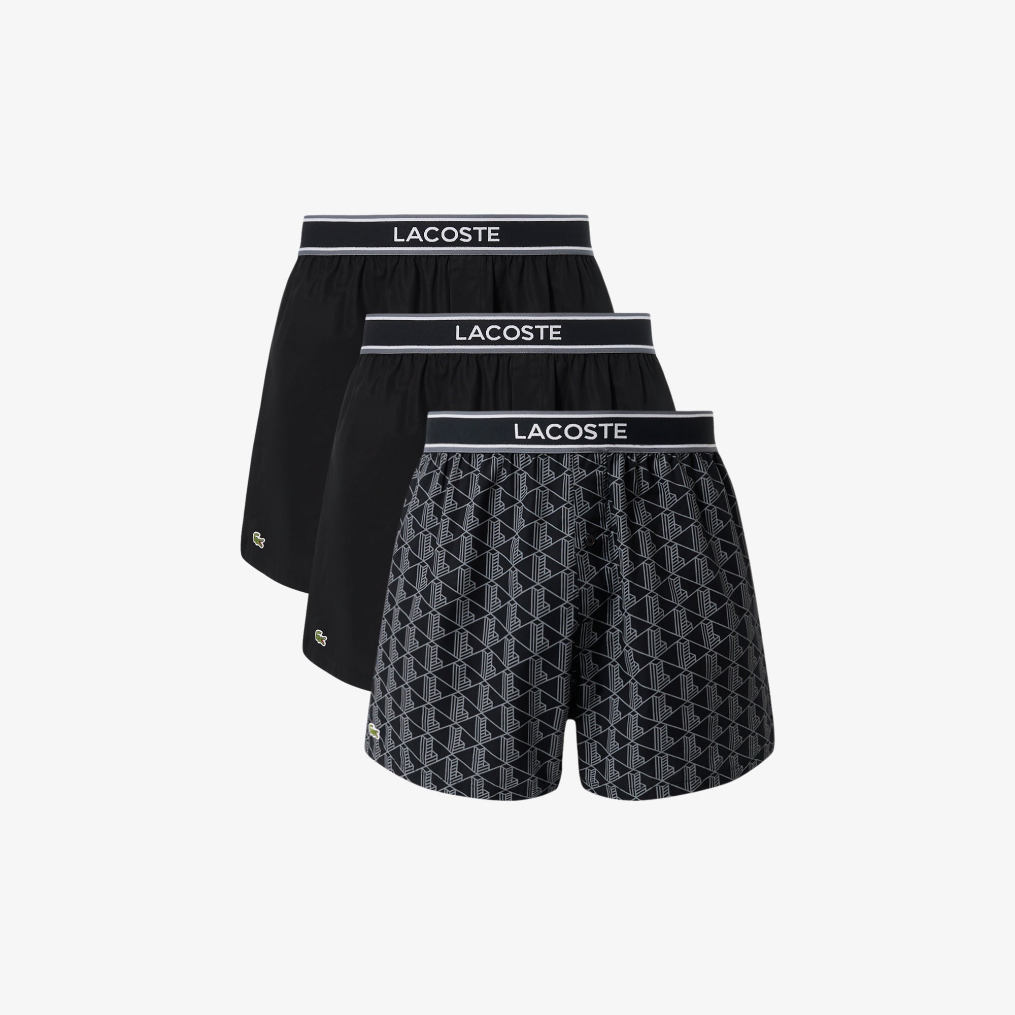 LACOSTE Men's 3-Pack Cotton Poplin Boxers