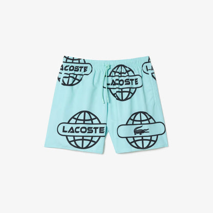 Lacoste Globe Print Swimsuit