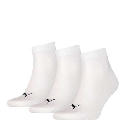 PUMA Unisex 3 Pairs Quarter Soft Cotton Flat Toe Seam Socks