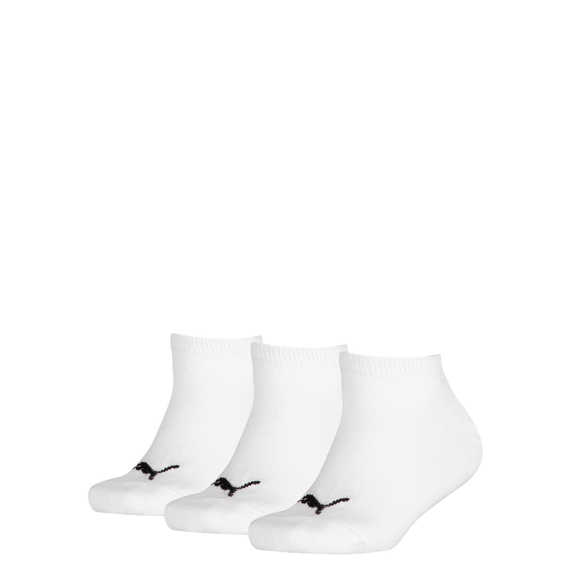 3 Pairs Kids Sneaker Soft Cotton Flat Toe Seam Socks - White / 23-26 - PUMA Accessories THE MIX