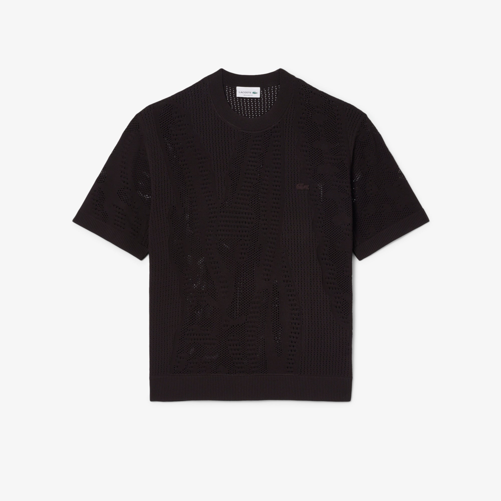 LACOSTE Relaxed Fit Short Sleeved Printed Sweater