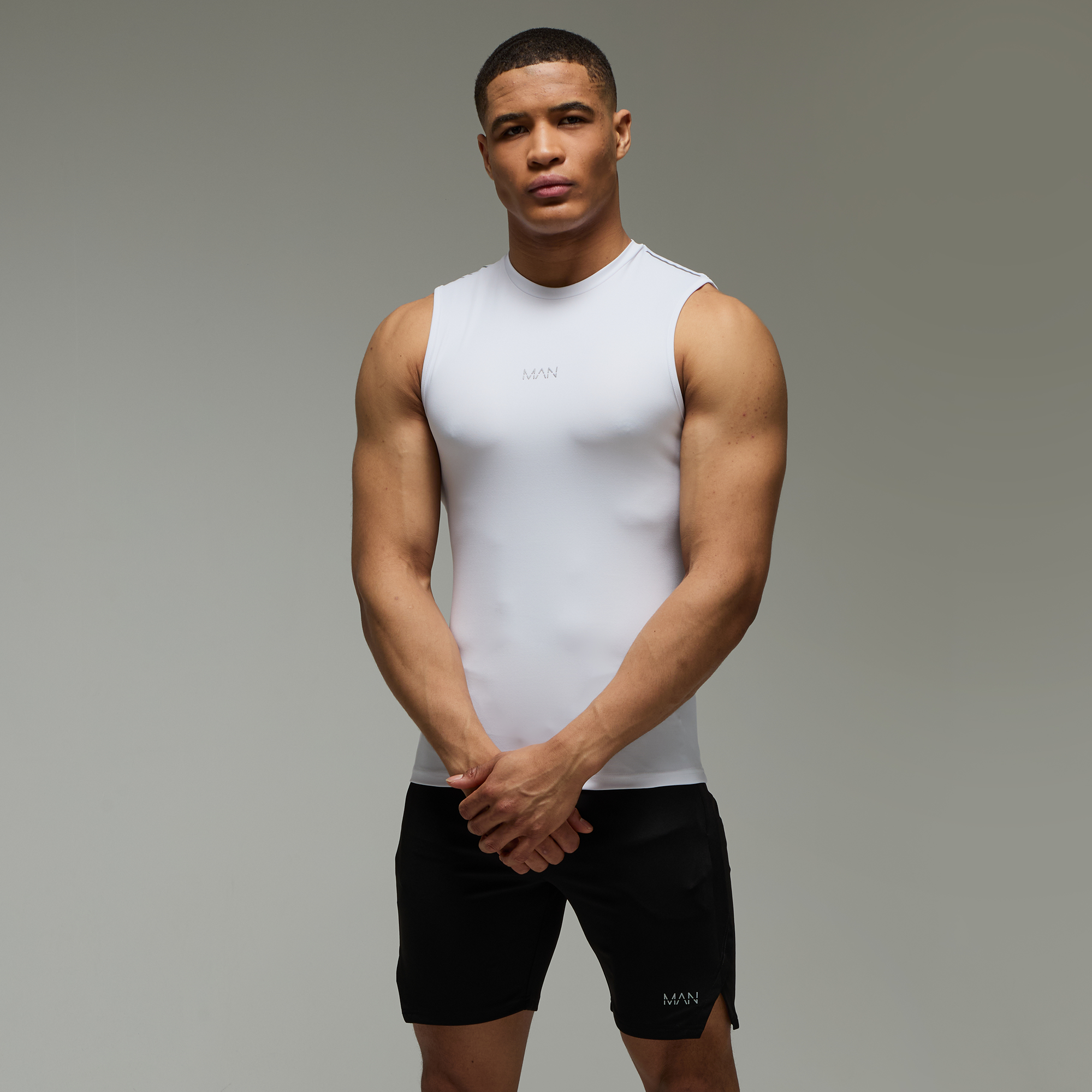 BOOHOOMAN Man Active Reflective Muscle Fit Performance Tank 2 Pack