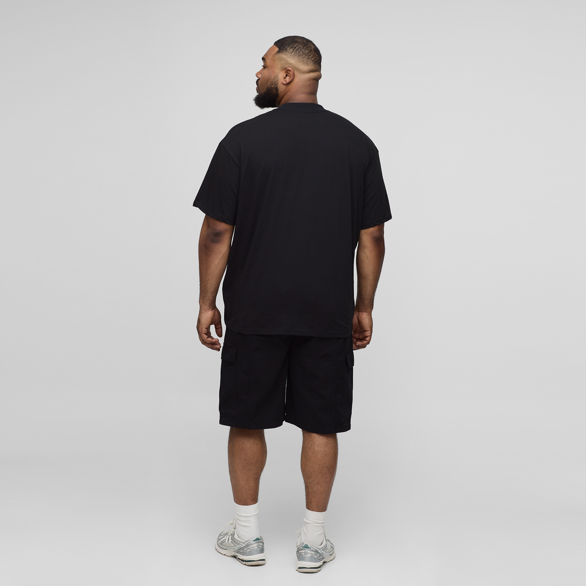 BOOHOOMAN Plus Oversized Extended Neck Embroidered Miami Palm Tree T-Shirt