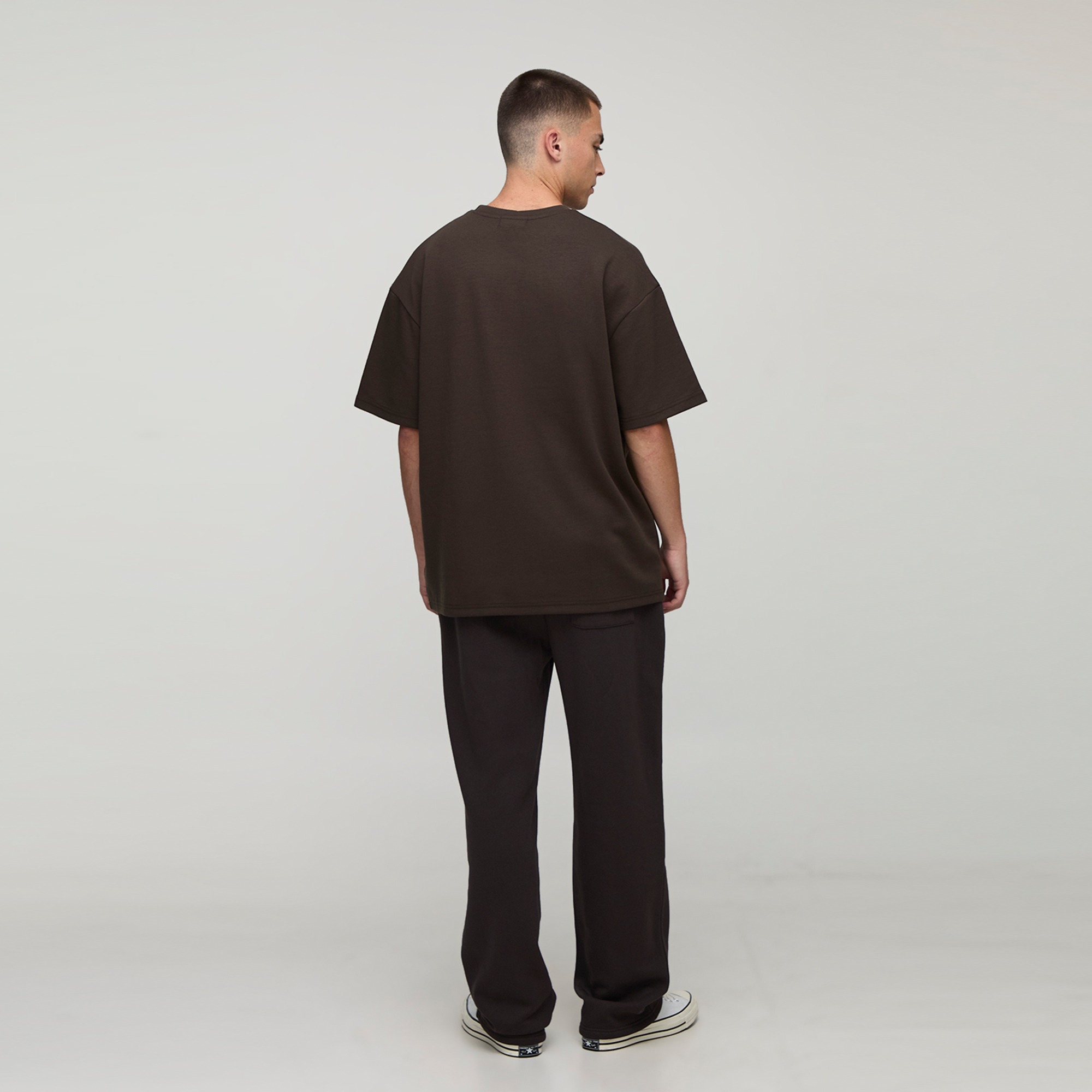 BOOHOOMAN Chocolate Oversized Super Heavyweight Embroidered T-shirt
