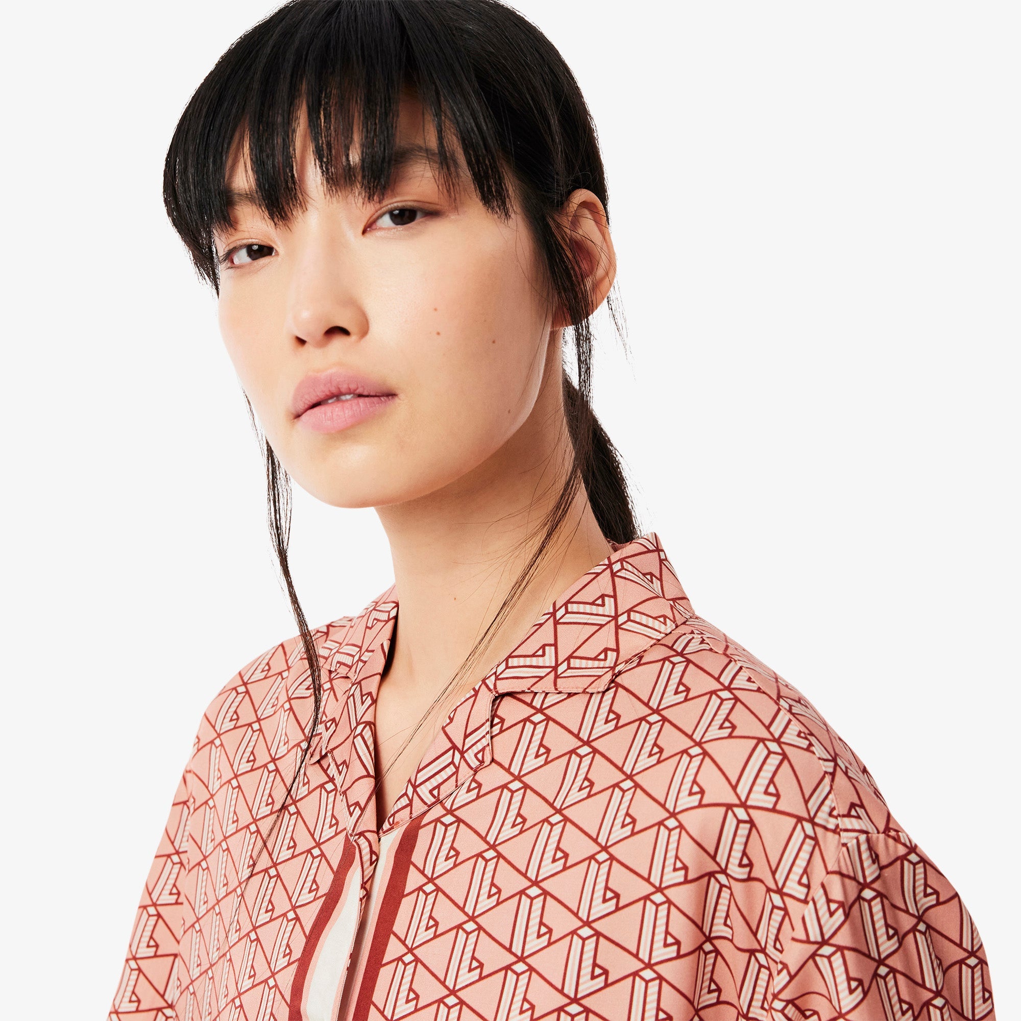 Lacoste Oversized Monogram Print Shirt