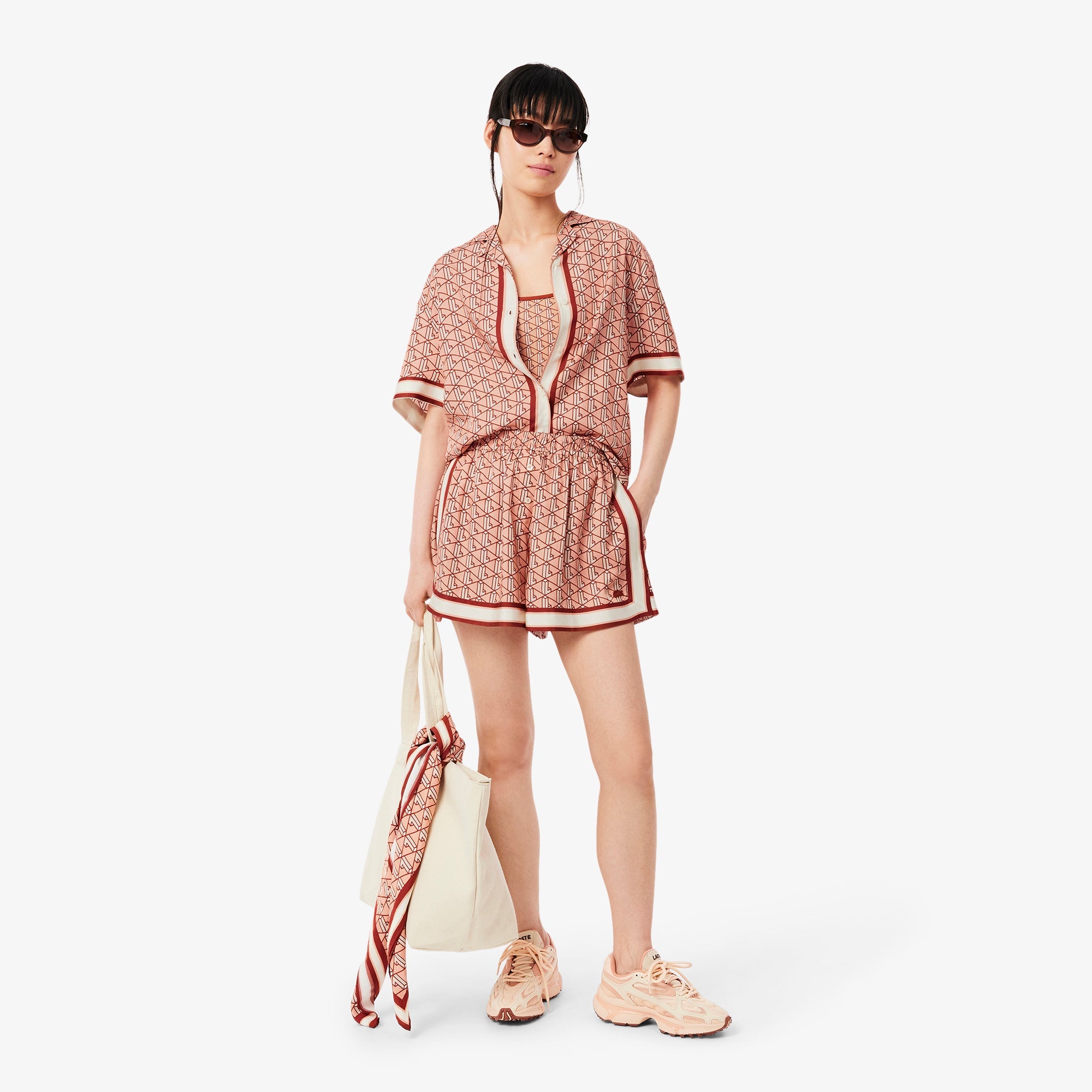 Lacoste Oversized Monogram Print Shirt