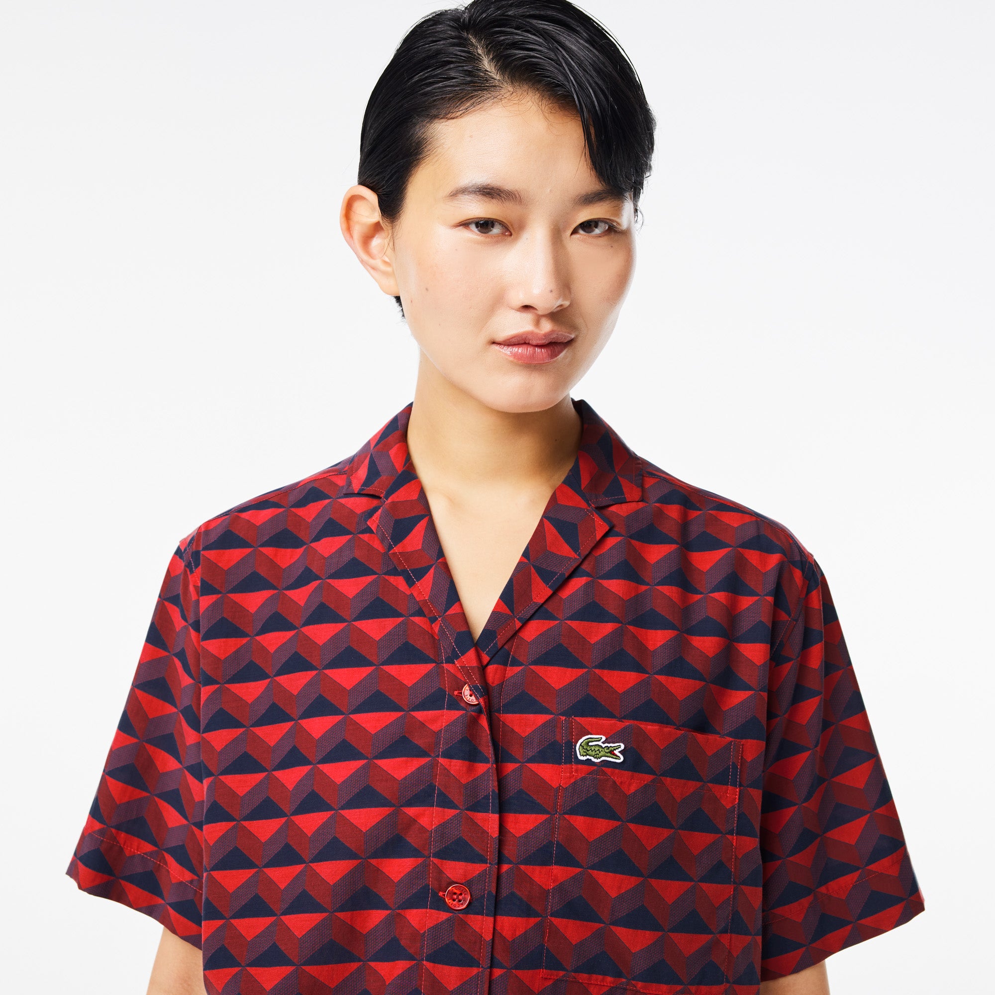 Lacoste Women's Oversized Shirt With Monogram Print