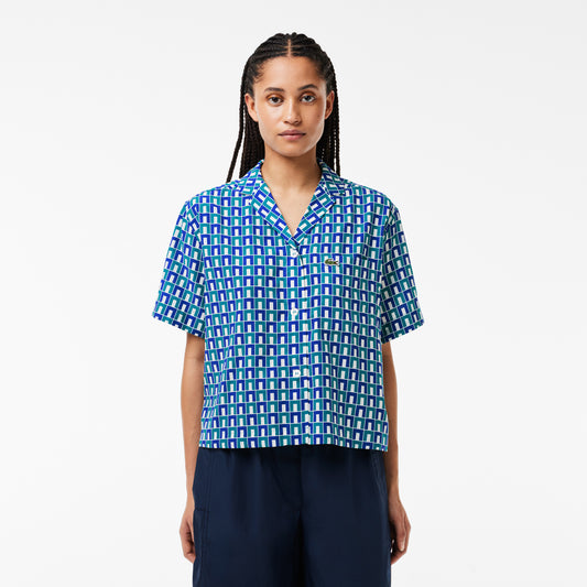 Lacoste Women's Oversized Shirt With Monogram Print