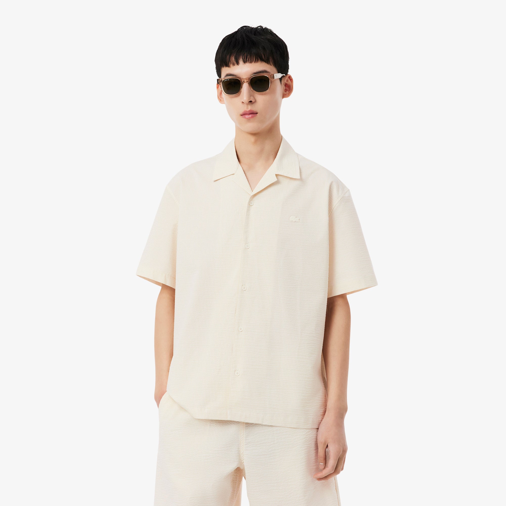 LACOSTE Relaxed Fit Seersucker Shirt