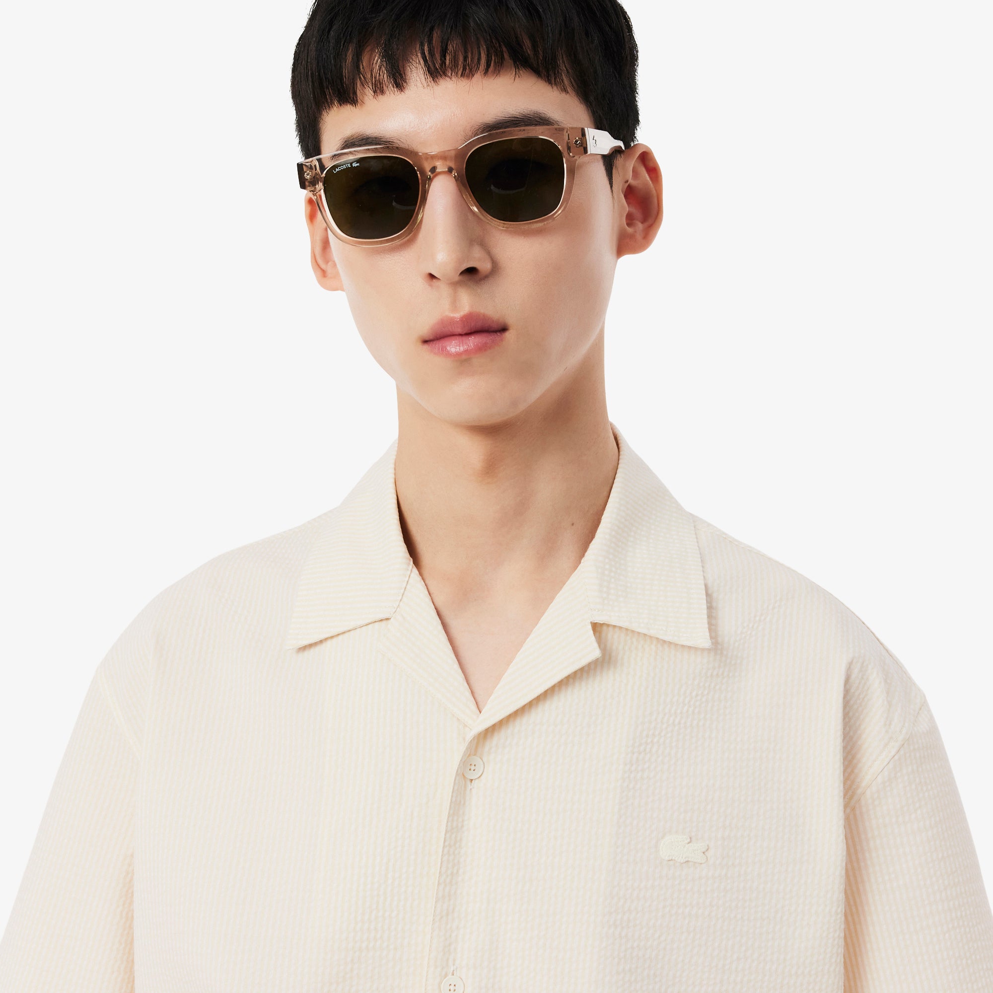 LACOSTE Relaxed Fit Seersucker Shirt