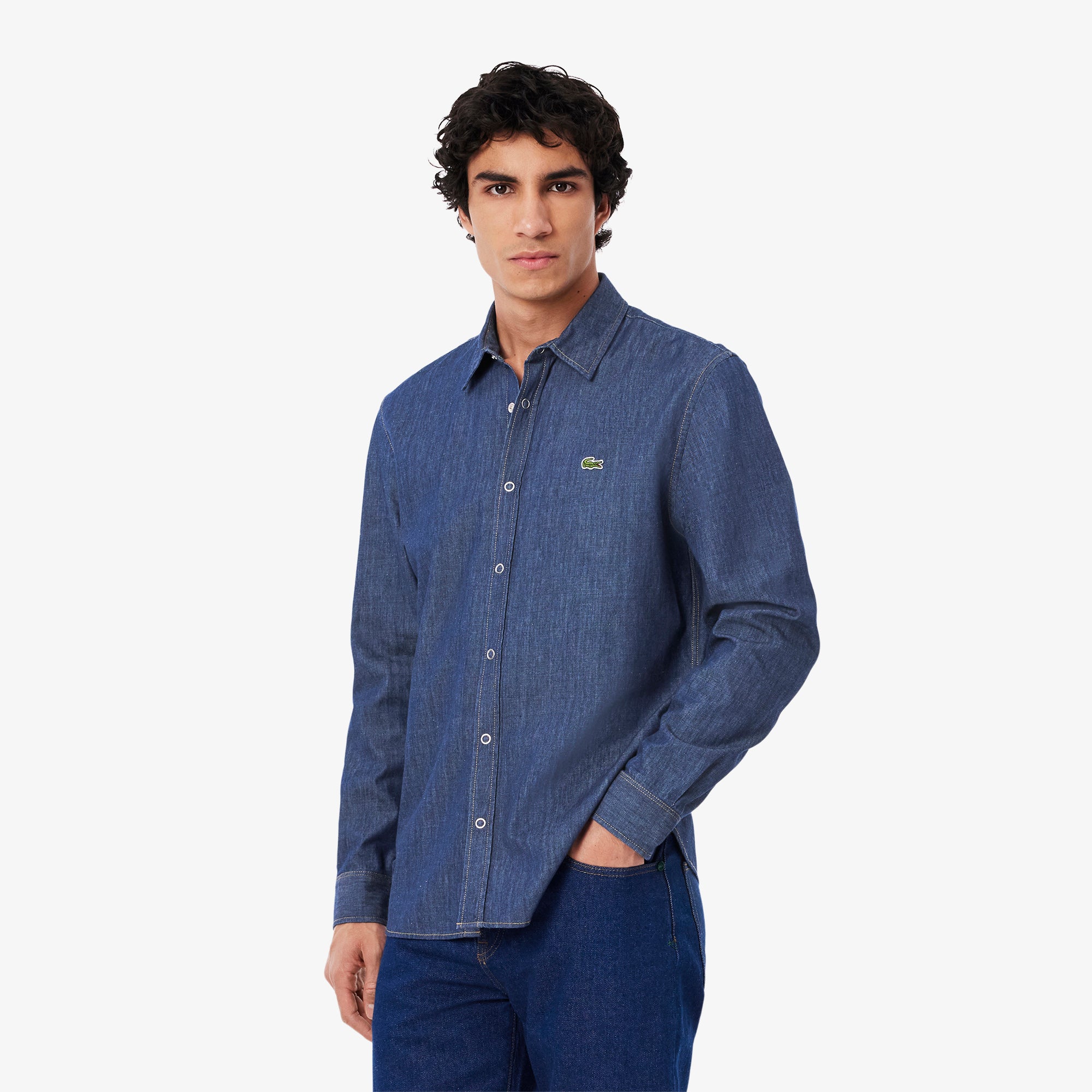 Lacoste Men Regular Fit Lightweight Denim Shirt