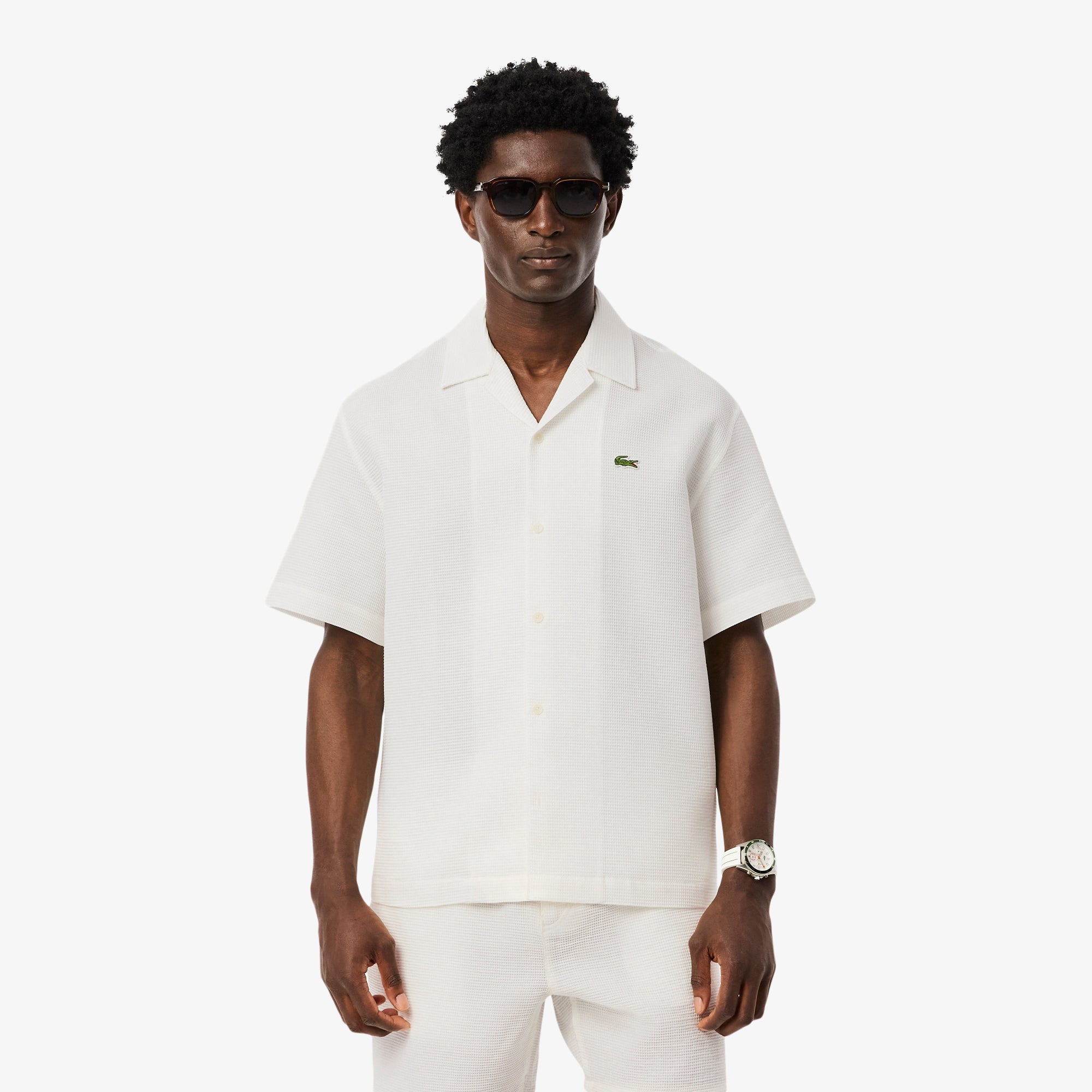 Lacoste Men Relaxed Fit Waffle Texture Shirt
