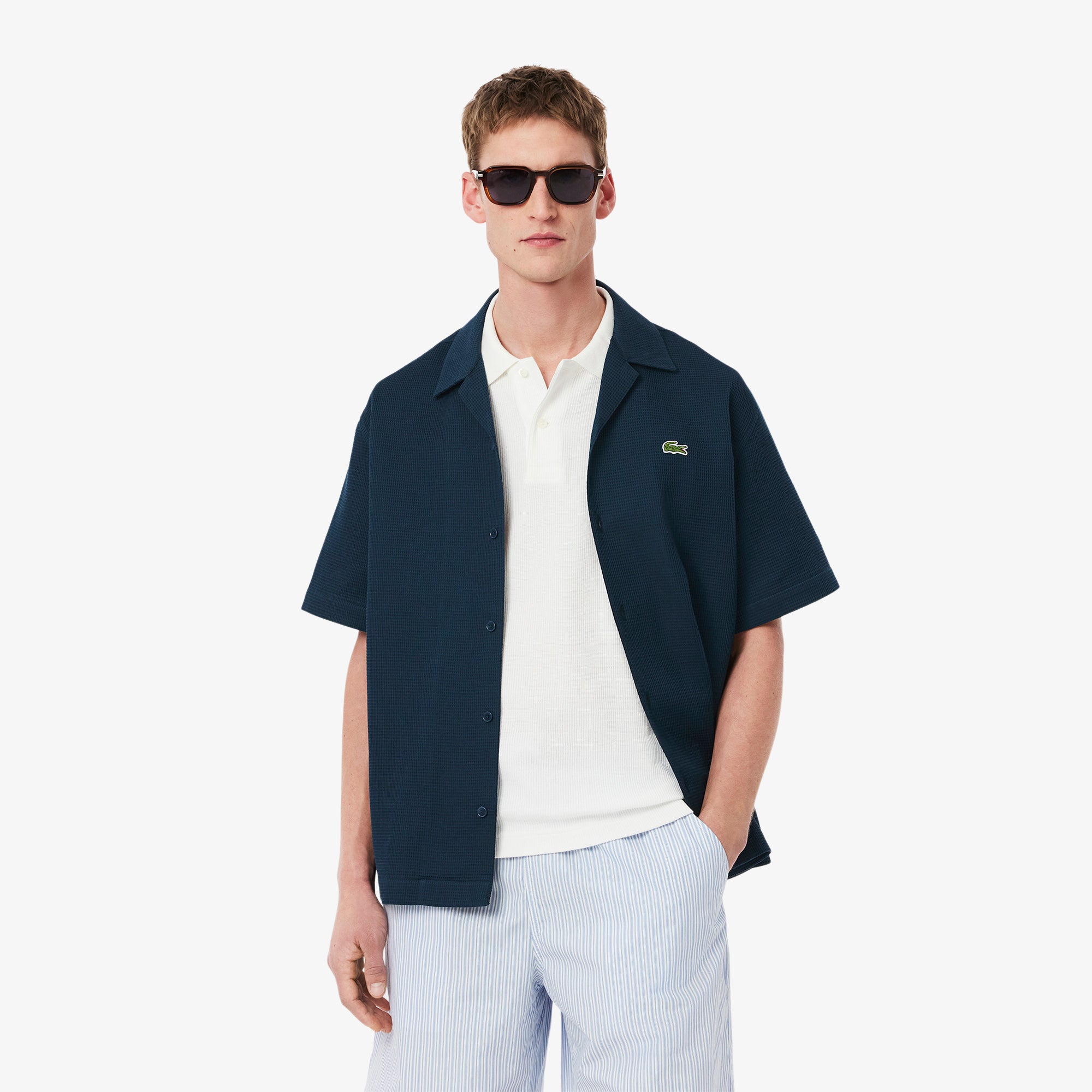 Lacoste Men Relaxed Fit Waffle Texture Shirt