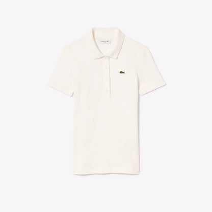 Lacoste L.12.D Slim Fit Ribbed Cotton Polo Shirt - 34-S (UK 6) / 70V-White - Lacoste Apparel THE MIX