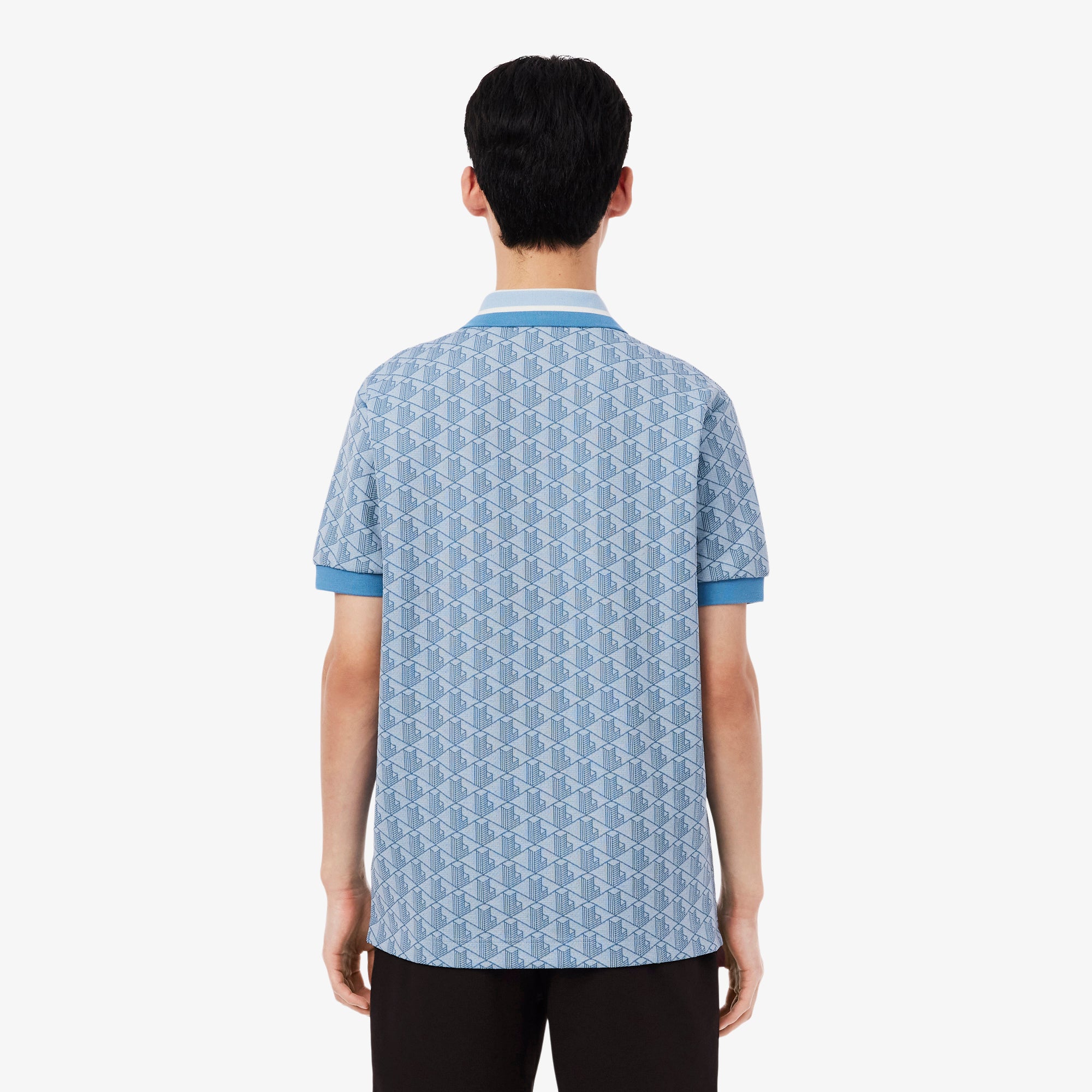 LACOSTE Men Classic Fit Monogram Jacquard Polo Shirt