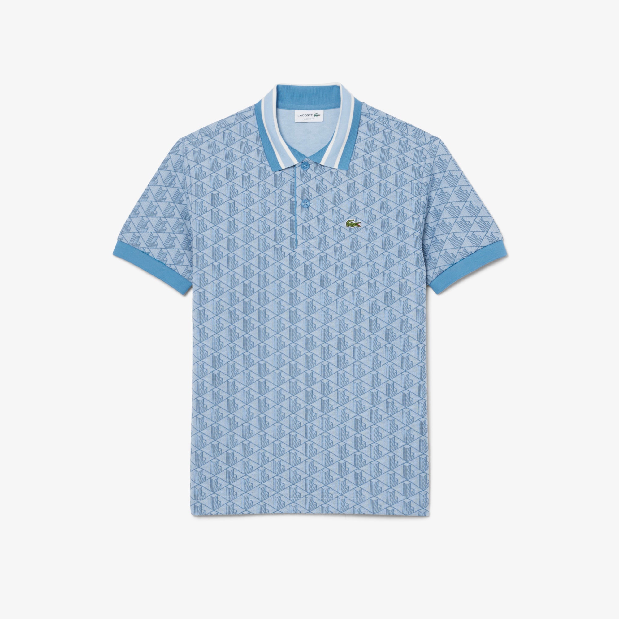 LACOSTE Men Classic Fit Monogram Jacquard Polo Shirt