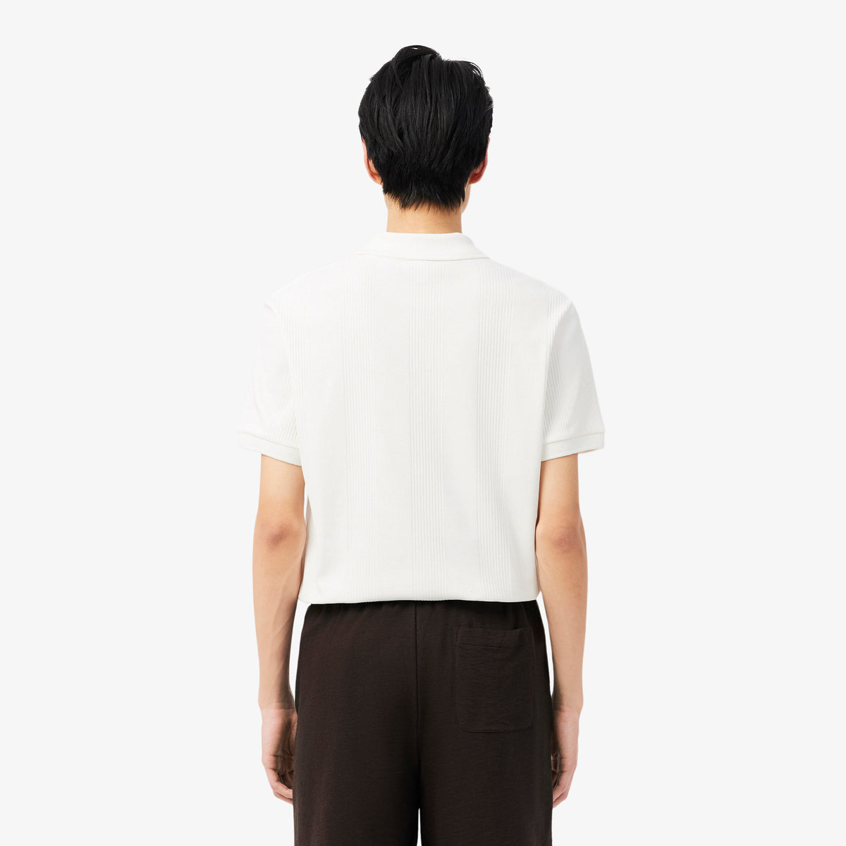 LACOSTE Classic Fit Ribbed Knit Polo Men