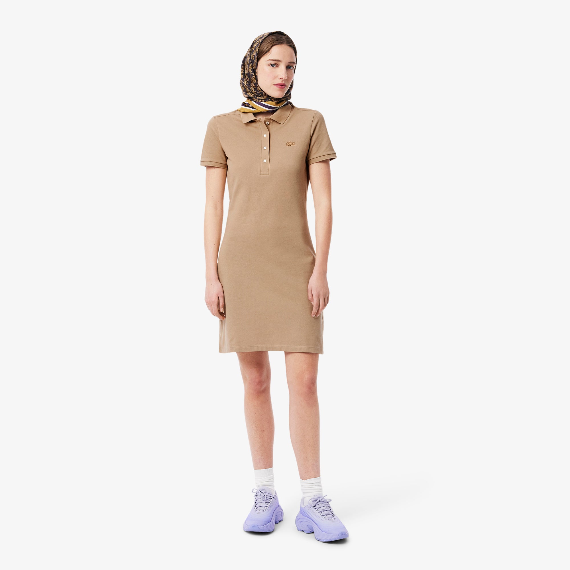 LACOSTE Women's Slim Fit Stretch Mini Piqué Polo Dress