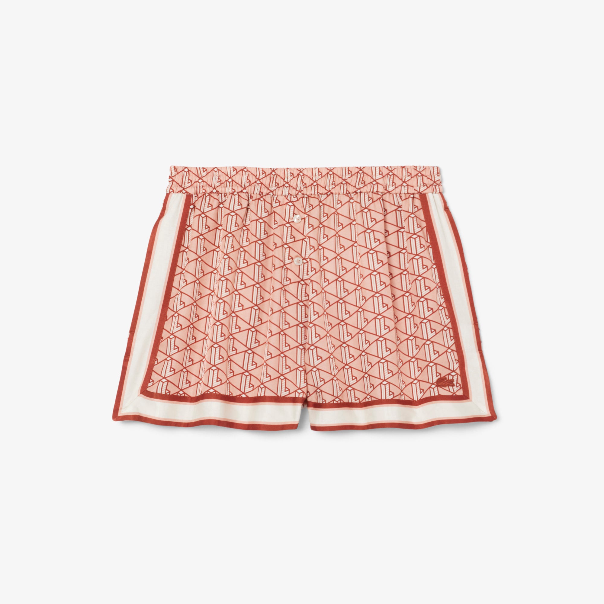 Lacoste Women Fluid Monogram Print Shorts