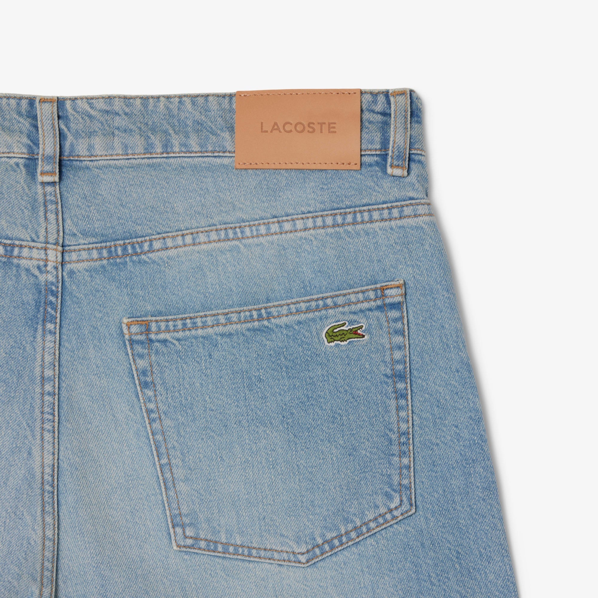 Lacoste Straight Fit Denim Bermuda Shorts
