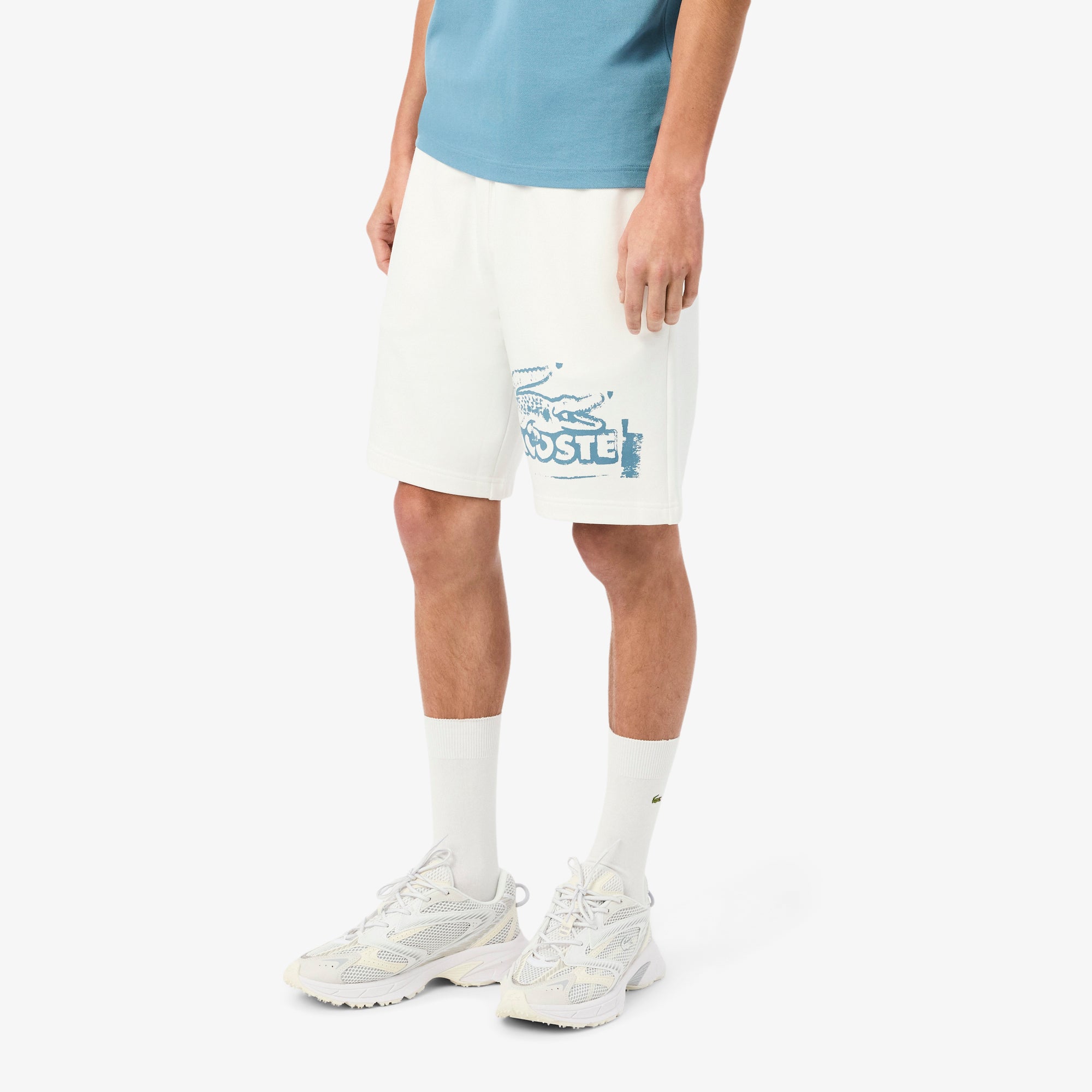 Lacoste Men Graphic Cotton Fleece Shorts