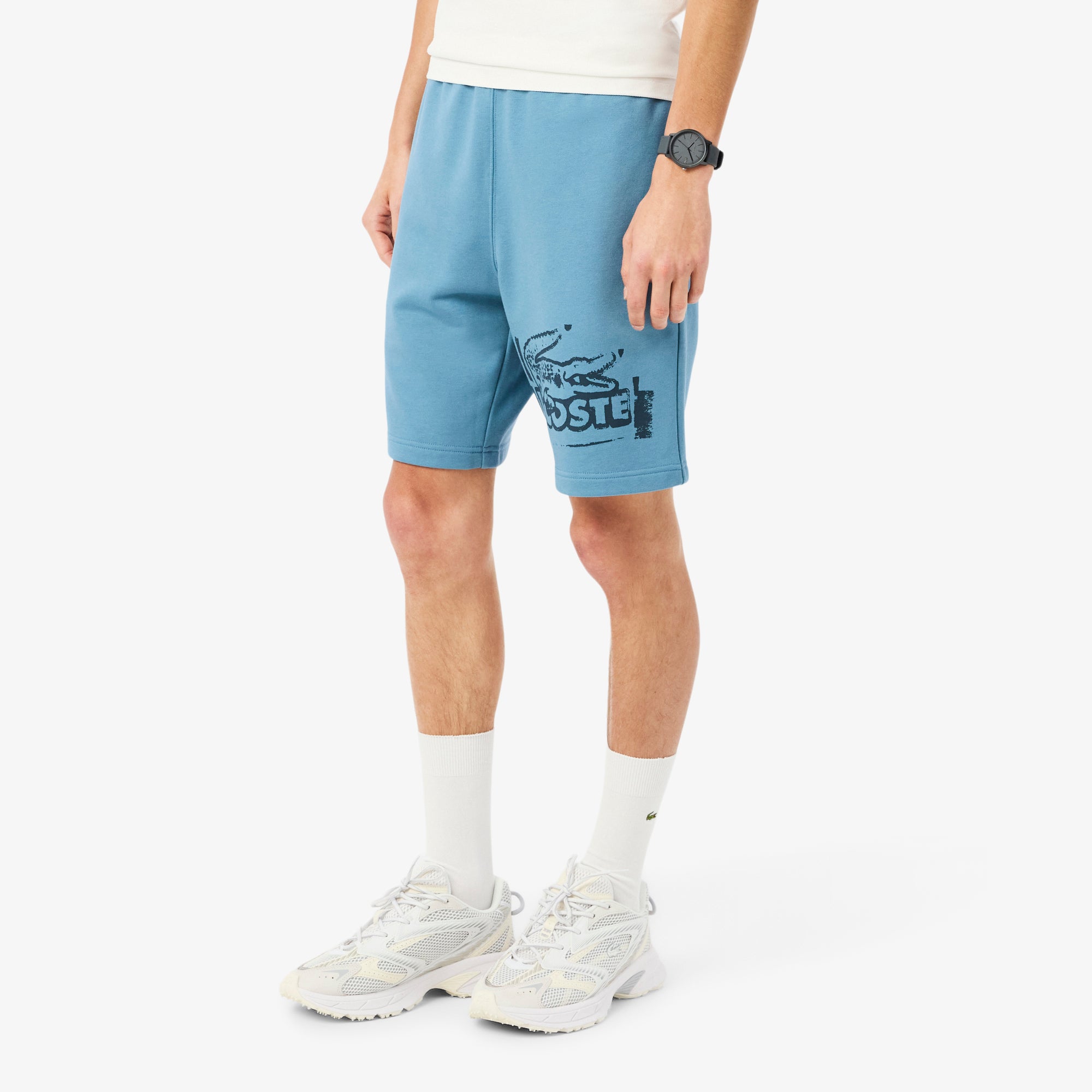 Lacoste Men Graphic Cotton Fleece Shorts
