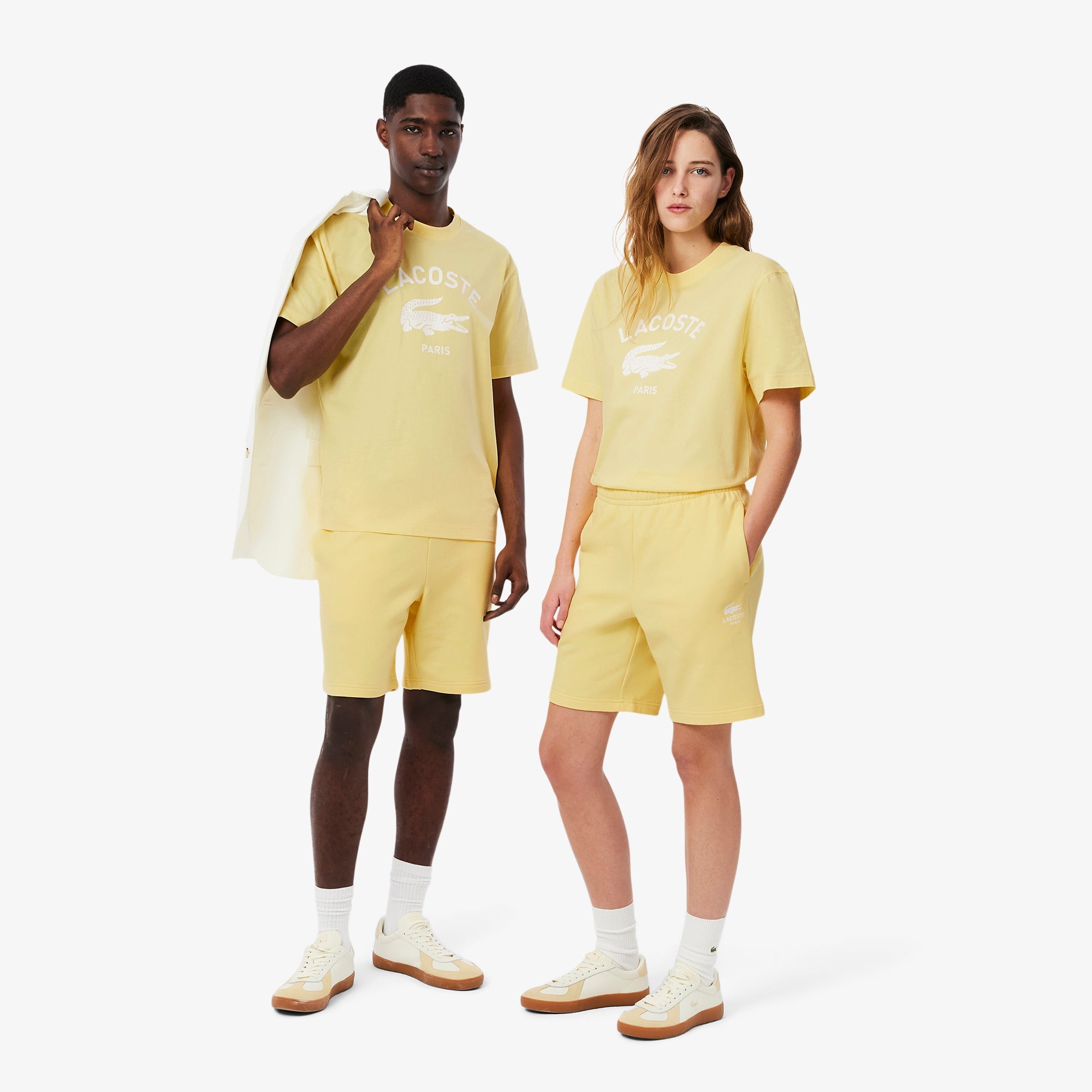 Lacoste Printed Cotton Fleece Shorts