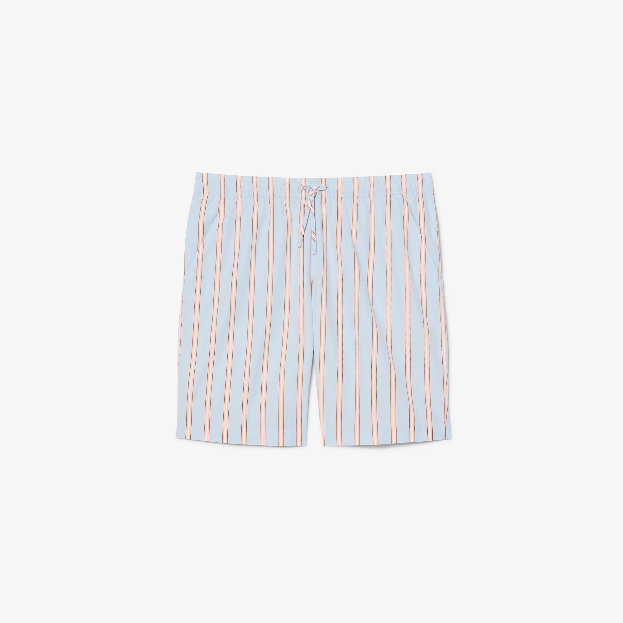 LACOSTE Striped Cotton Poplin Shorts