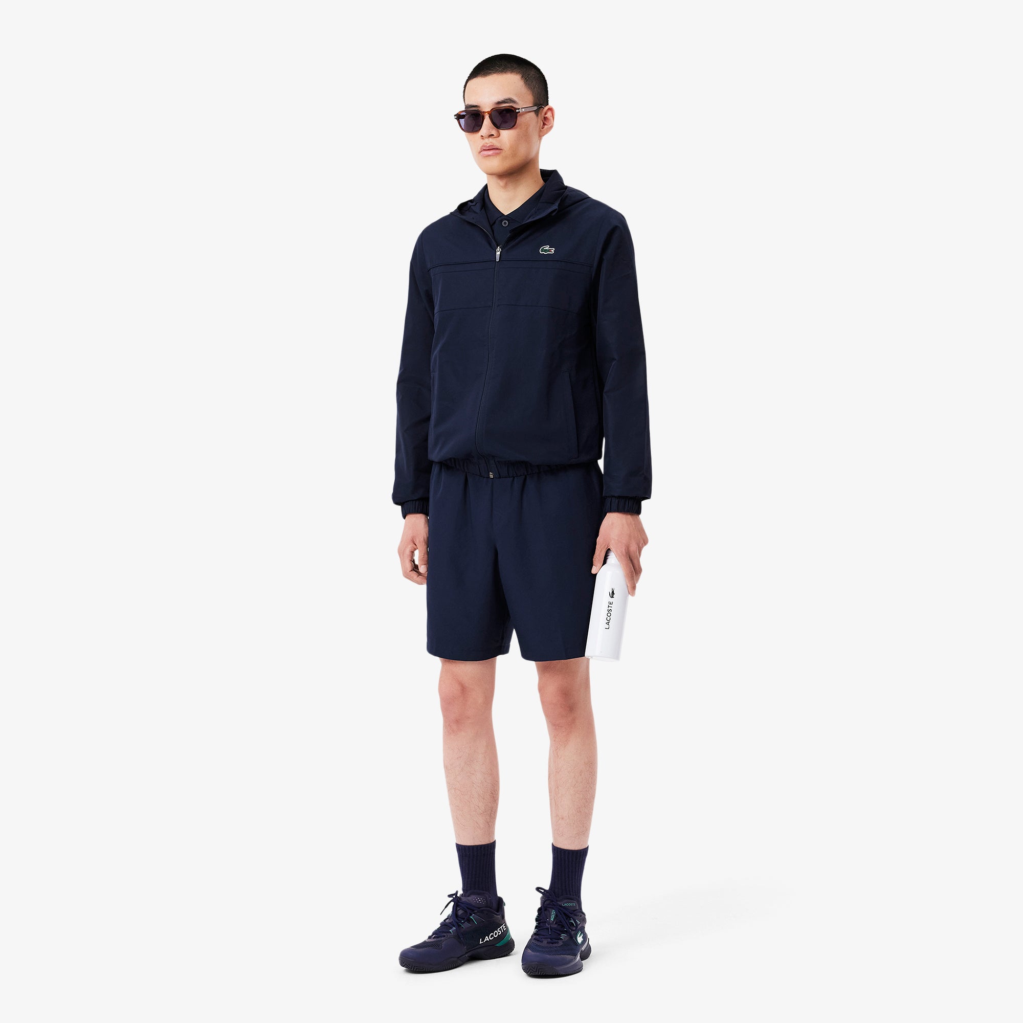 LACOSTE Men's Sport Tennis Shorts In Solid Diamond Weave Taffeta