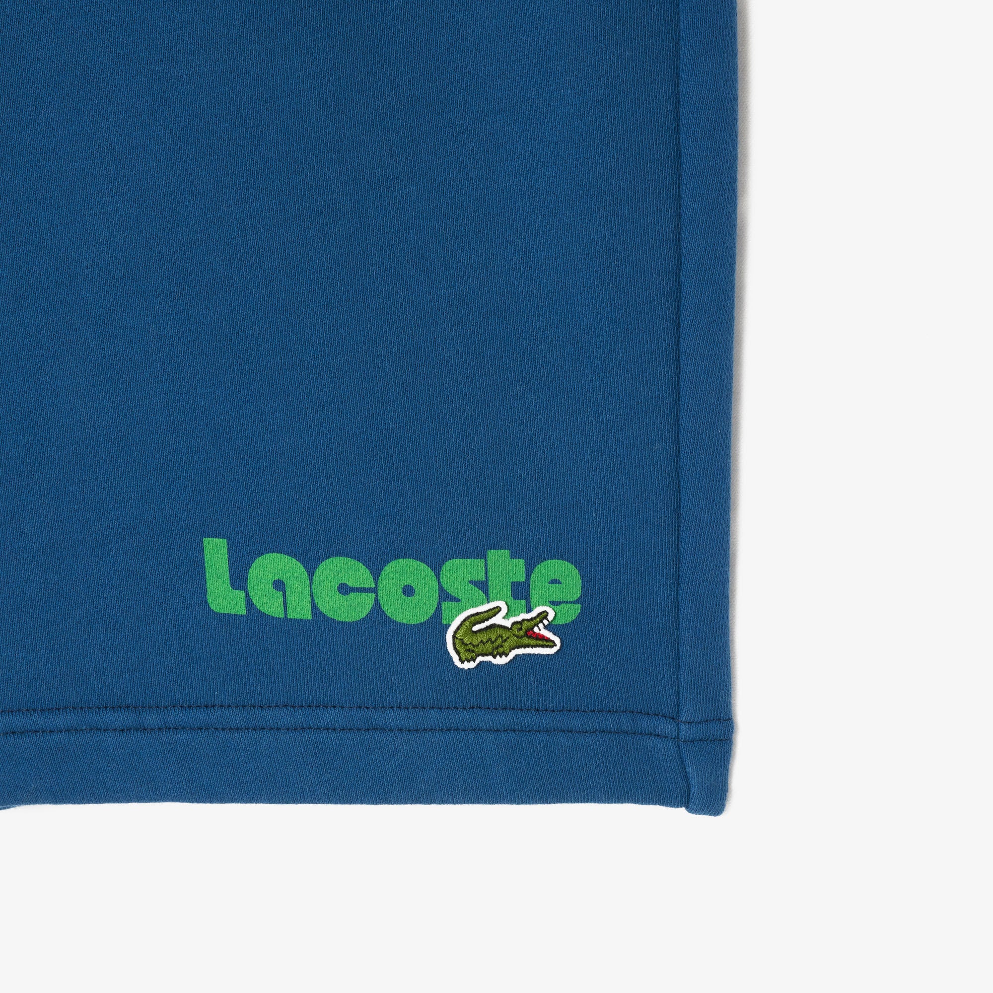 LACOSTE Men's Regular Fit Washed Effect Printed Fleece Shorts