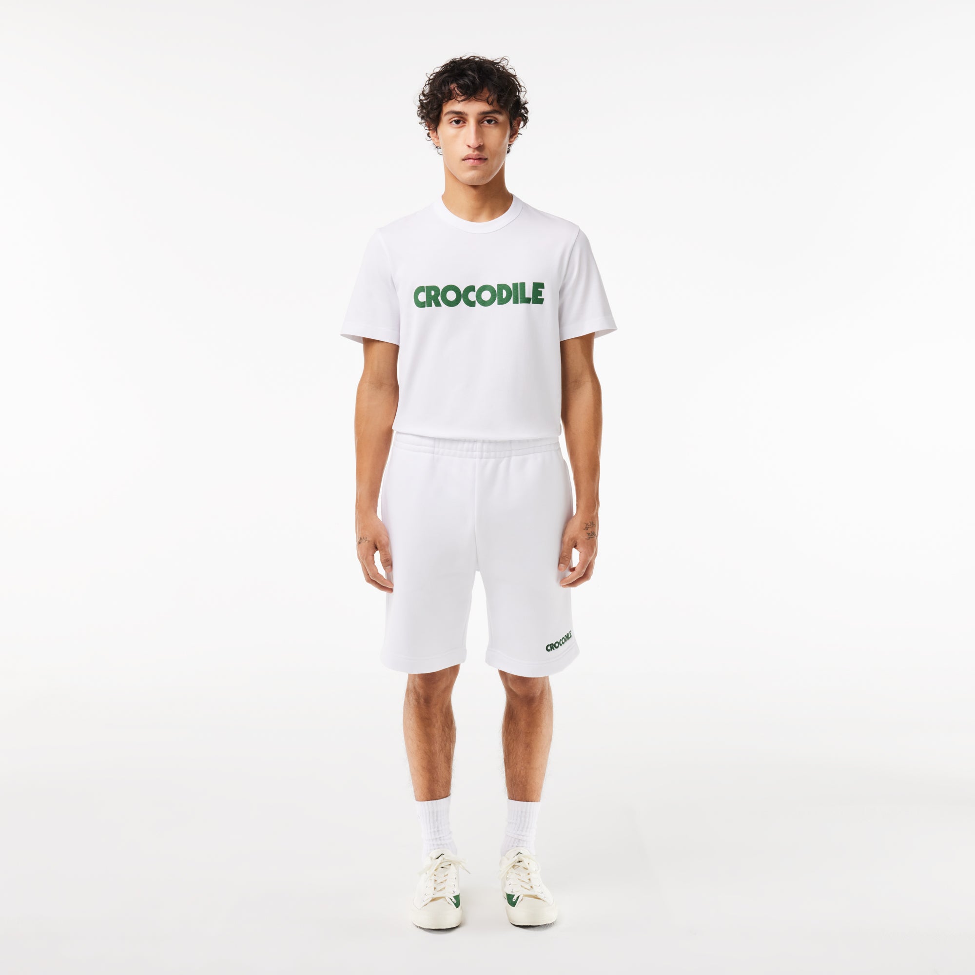 Lacoste Regular Fit Text Embroidery Fleece Shorts