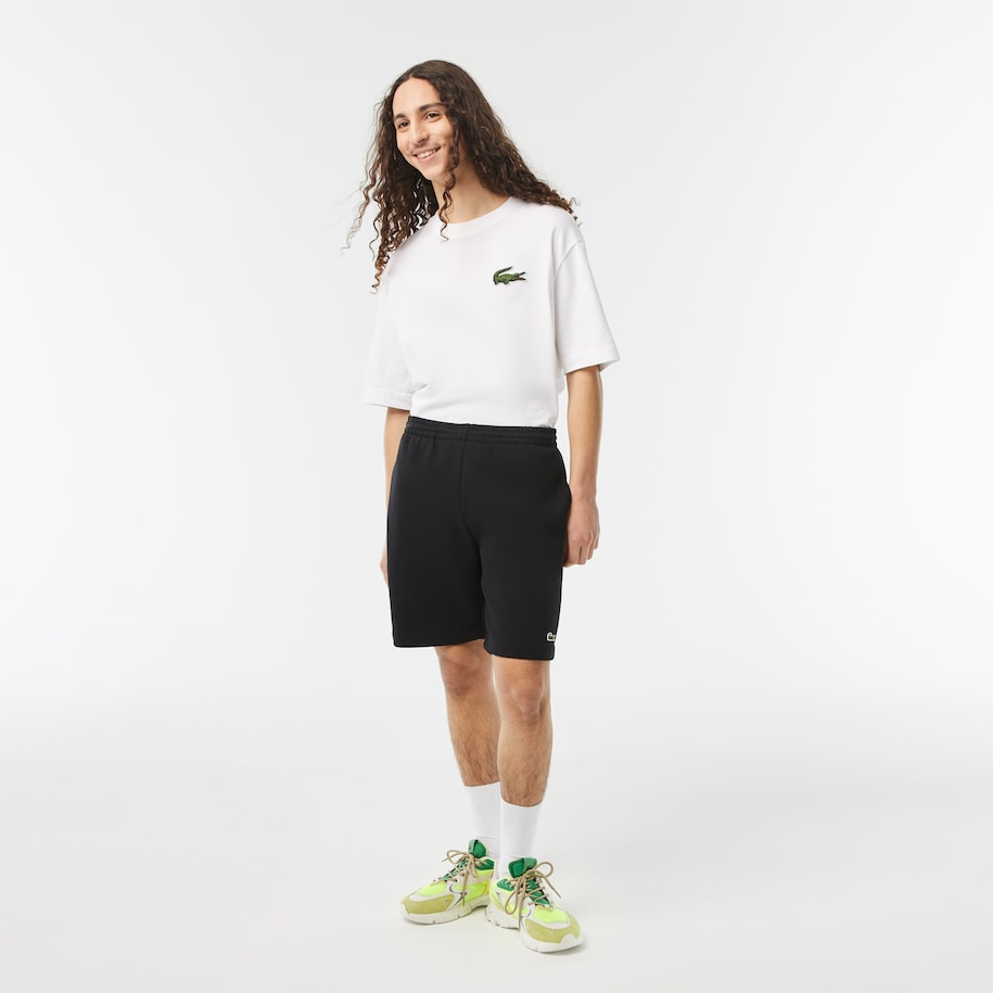 Lacoste Men's Organic Brushed Cotton Fleece Shorts - S / 31 - Black - Lacoste Shorts THE MIX
