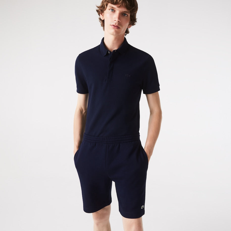 Lacoste Men's Organic Brushed Cotton Fleece Shorts - L / 166 - Navy - Lacoste Shorts THE MIX