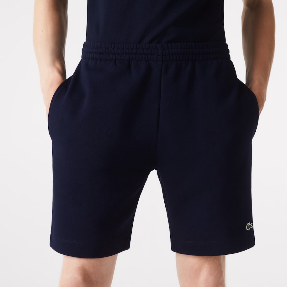 Lacoste Men's Organic Brushed Cotton Fleece Shorts - M / 166 - Navy - Lacoste Shorts THE MIX