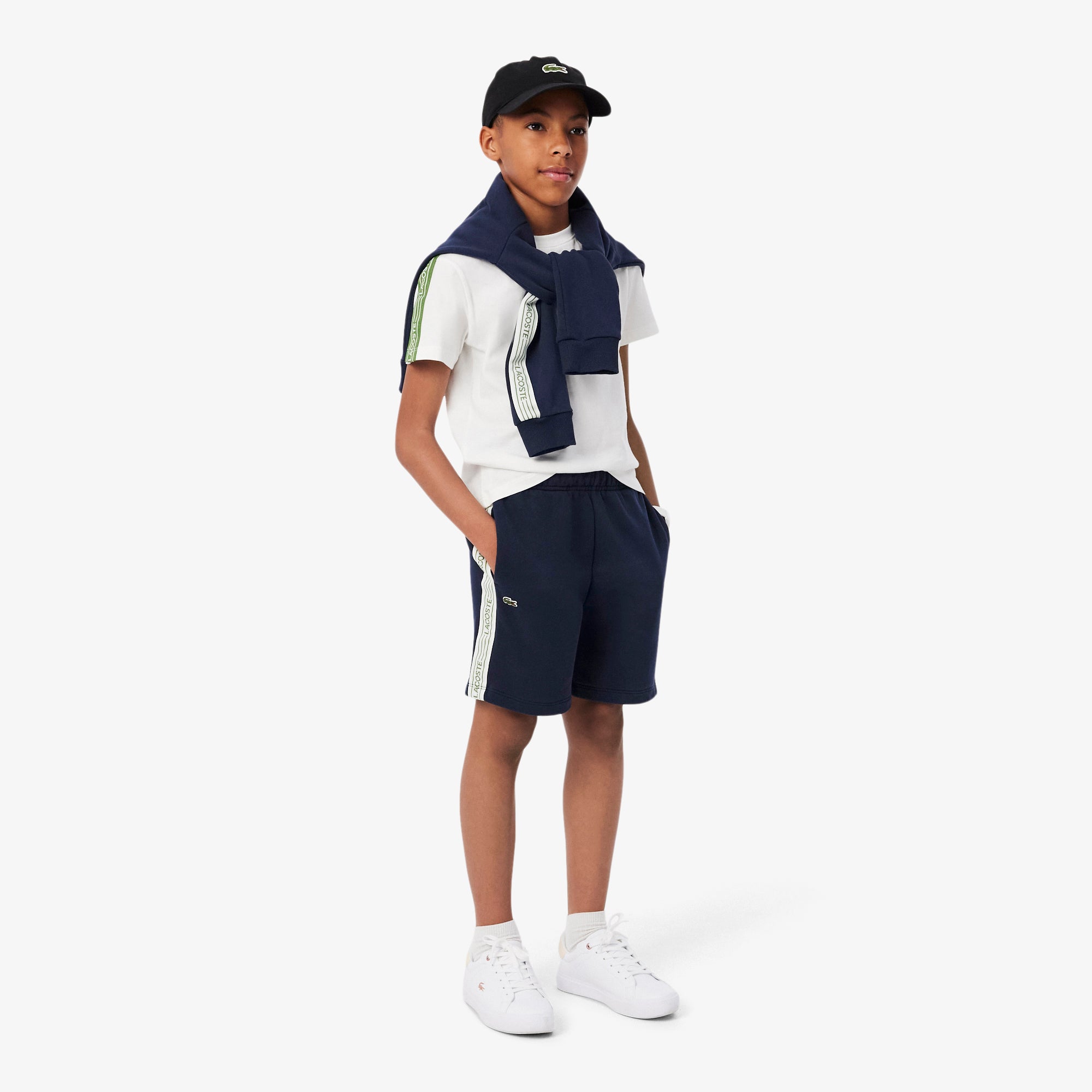 LACOSTE Boy Logo Stripe Shorts